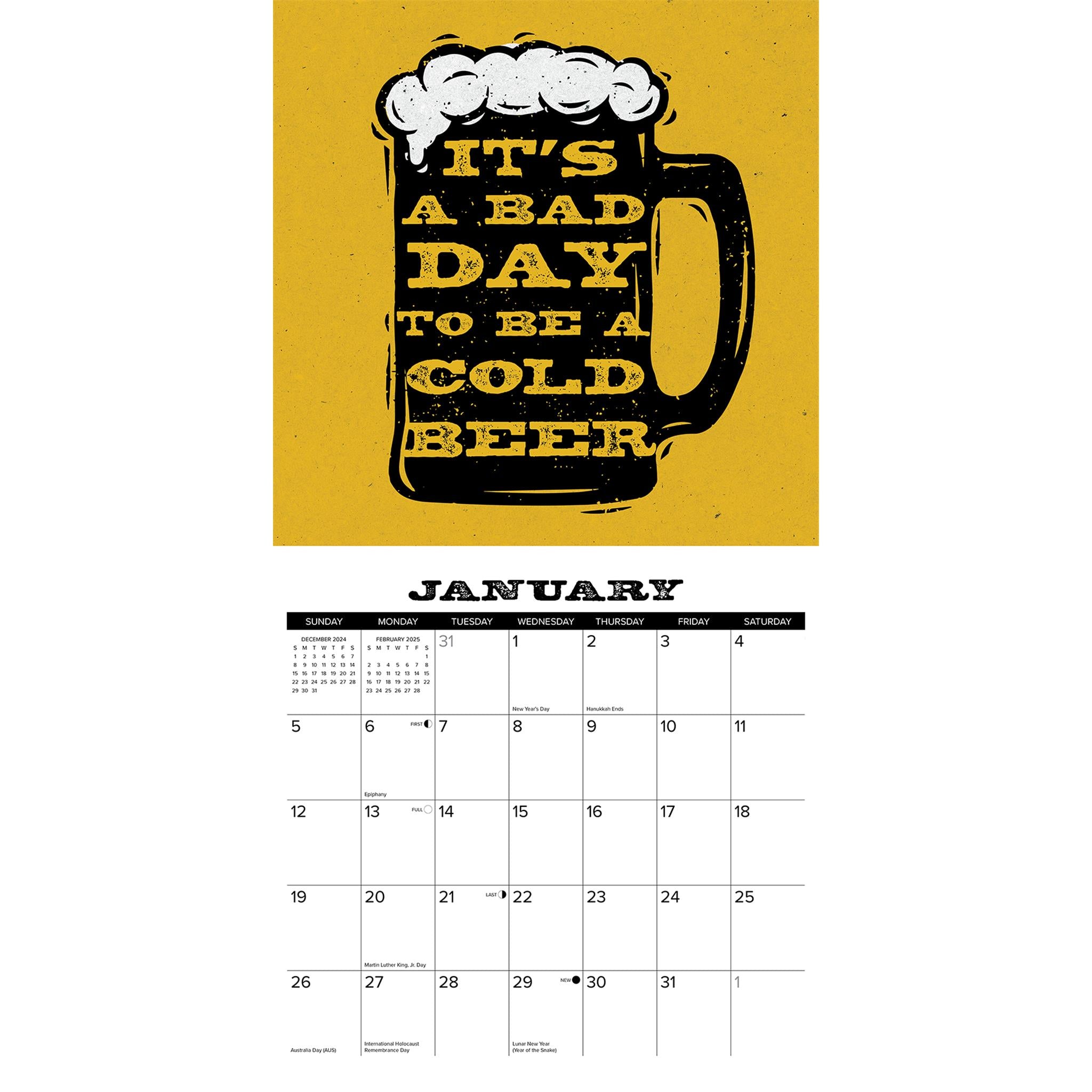 Beer Through The Years Wall 2025 Calendar