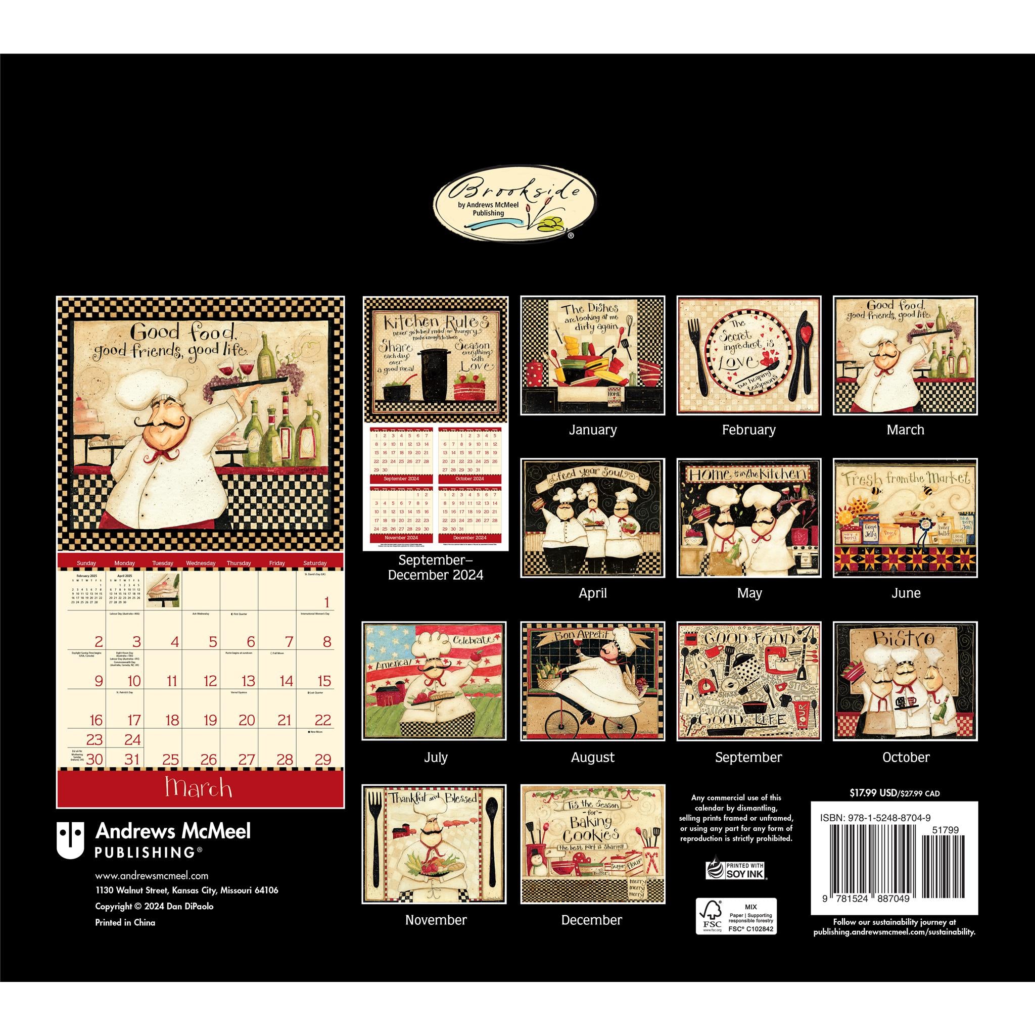 Home Is In The Kitchen Deluxe Wall 2025 Calendar