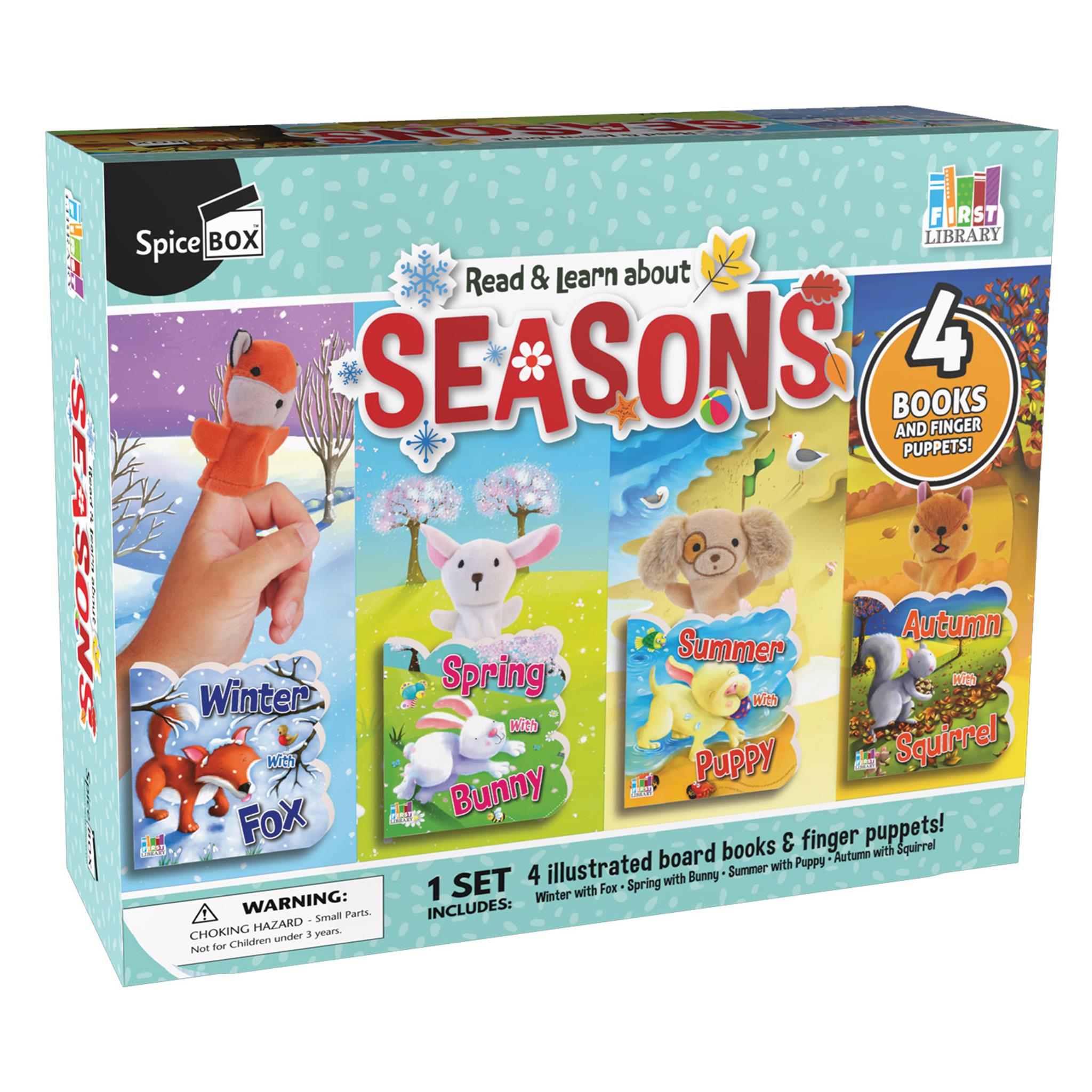 Read & Learn About Seasons Book and Finger Puppet Playset