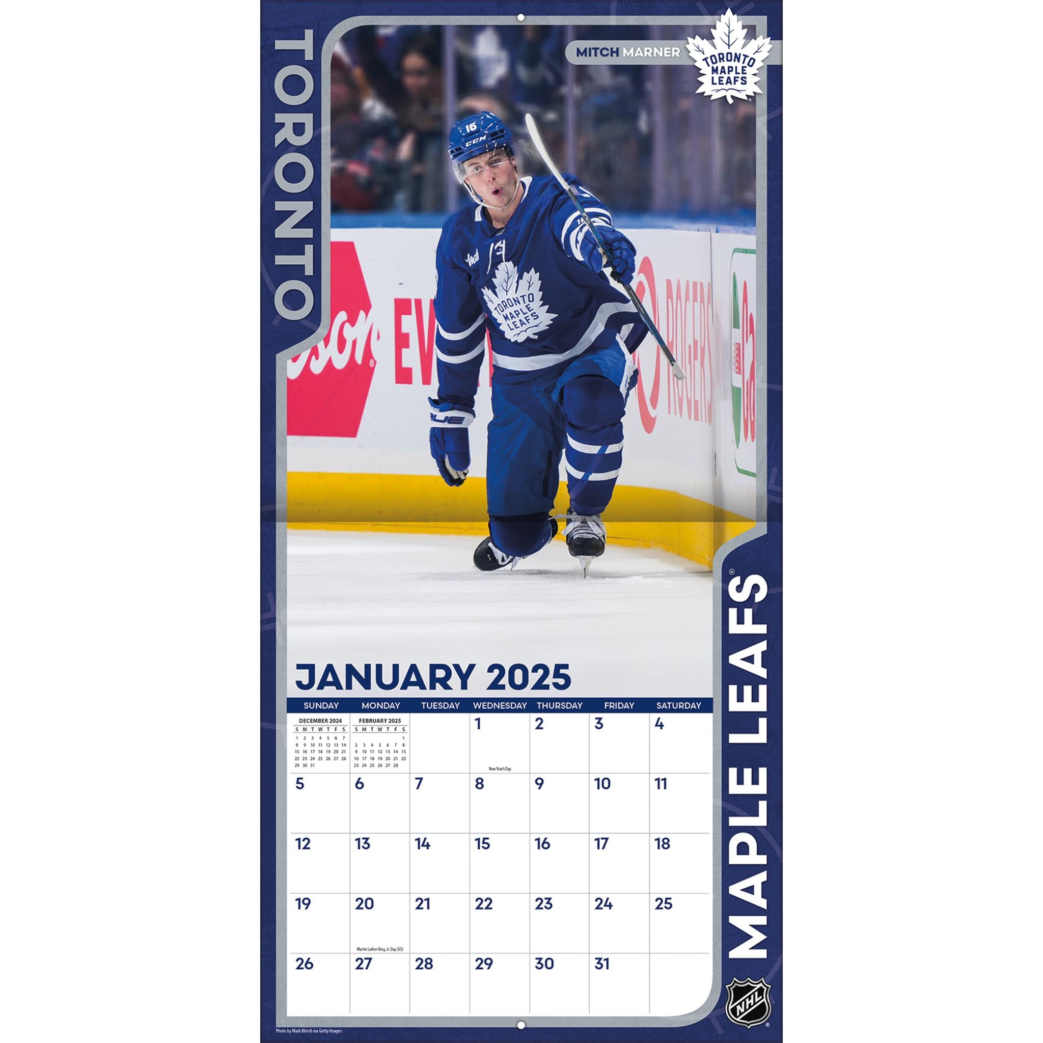 NHL Toronto Maple Leafs Wall 2025 Calendar