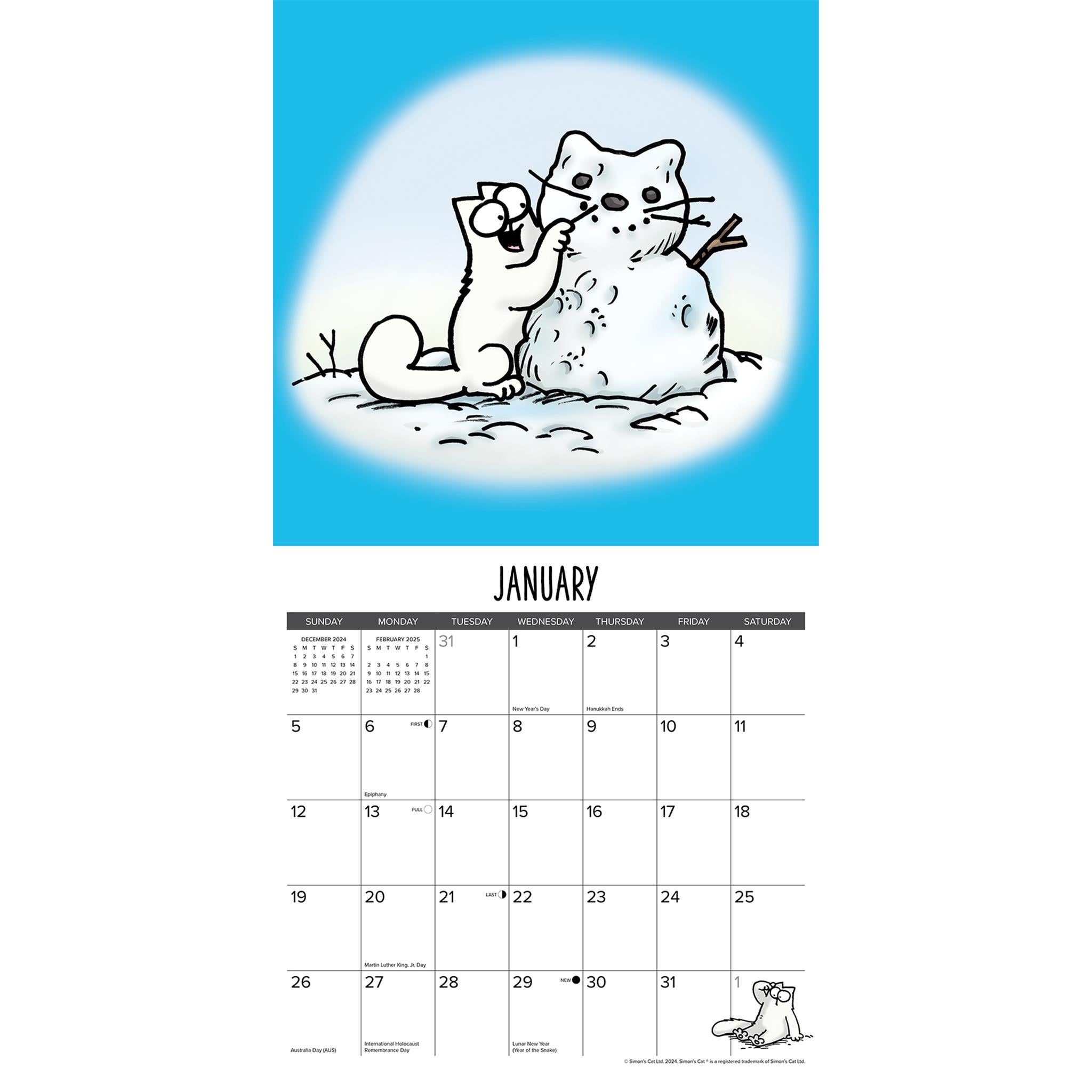 Simons Cat Wall 2025 Calendar - Online Exclusive