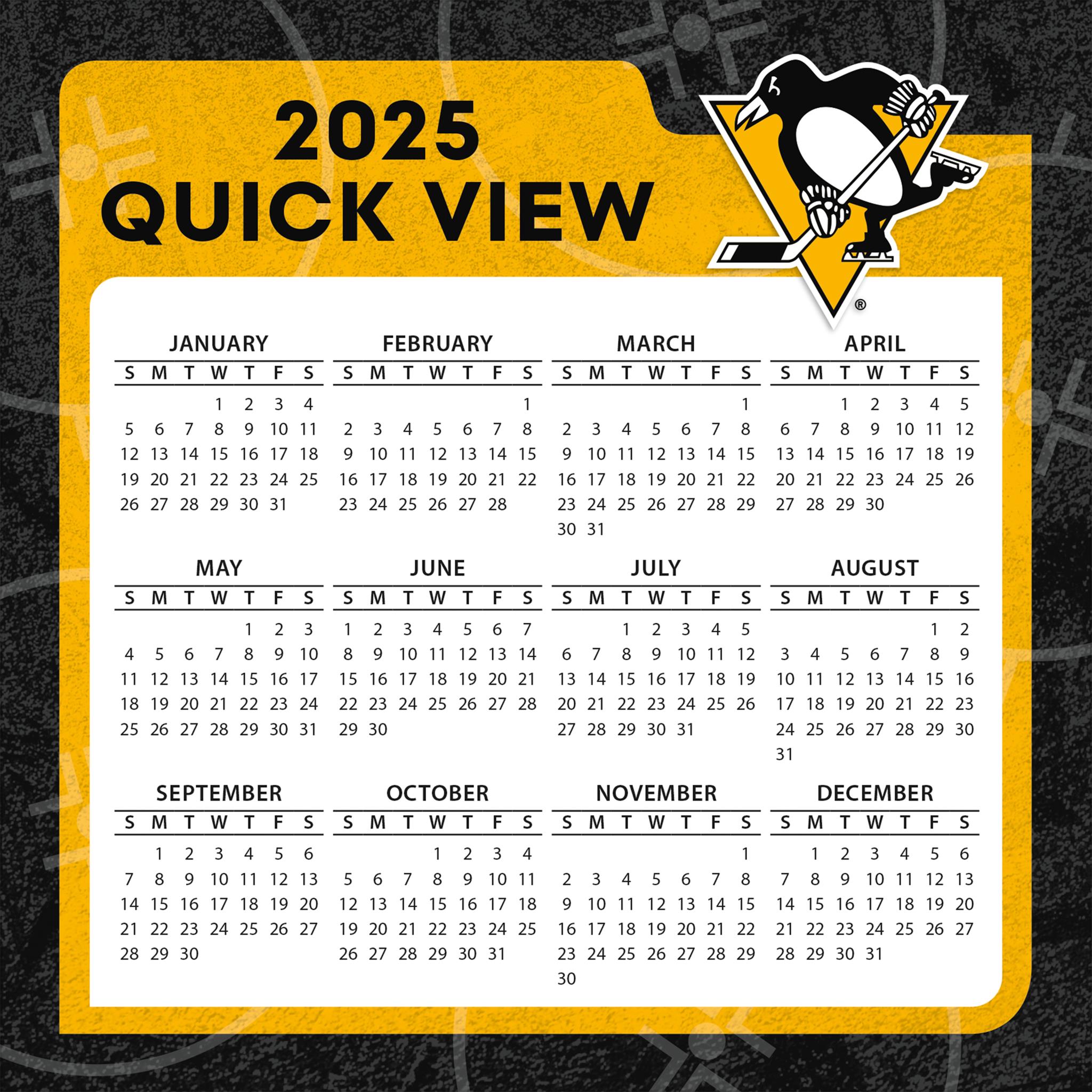 NHL Pittsburgh Penguins Box 2025 Calendar - Online Exclusive