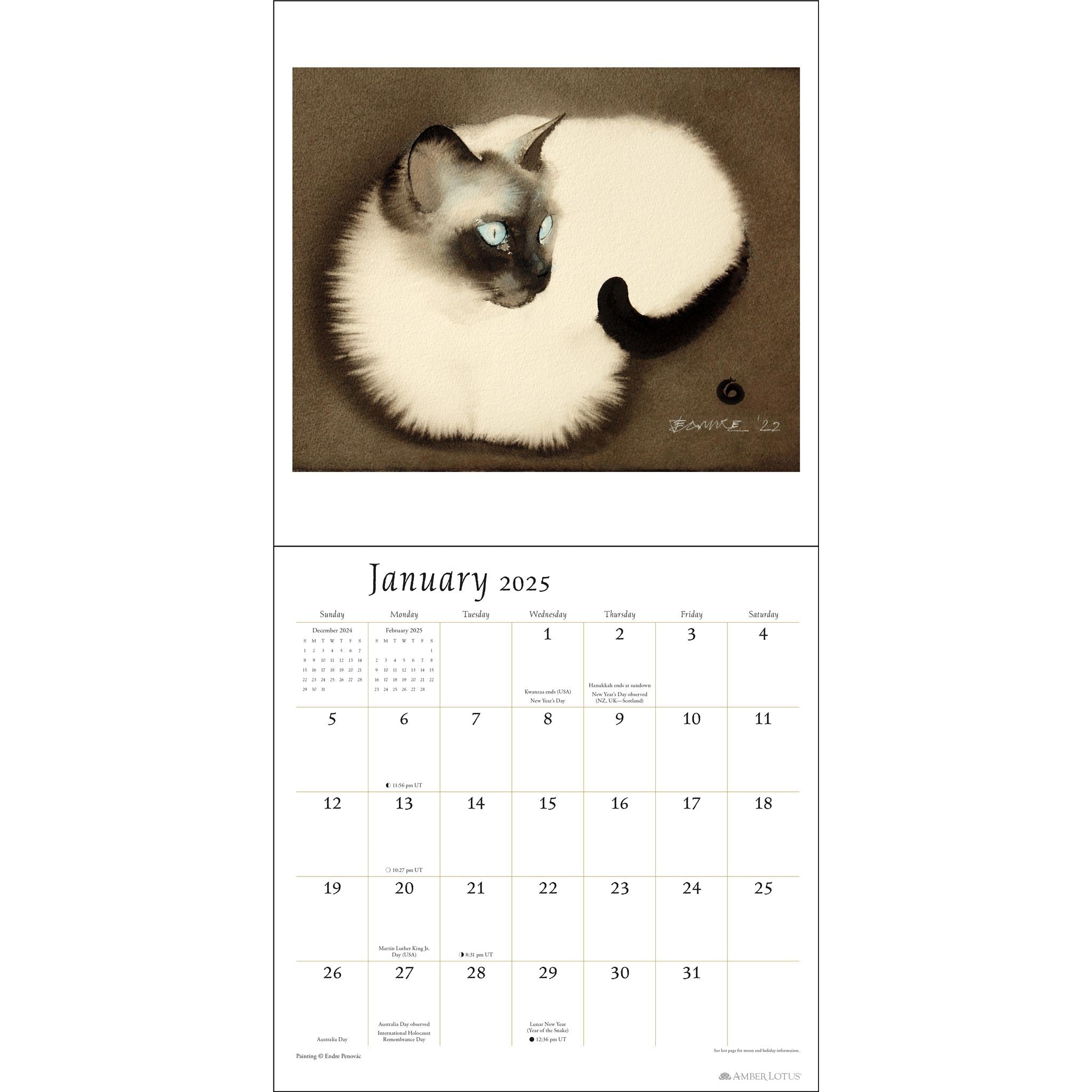 Artful Cat Wall 2025 Calendar - Online Exclusive