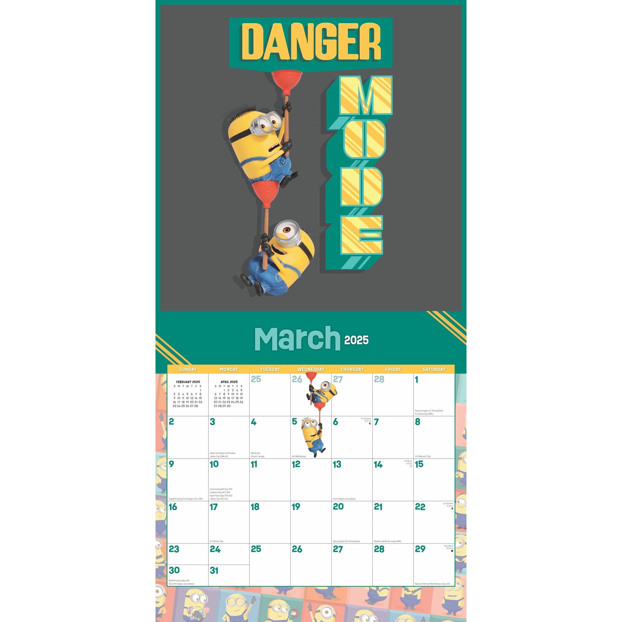 Minions Wall 2025 Calendar