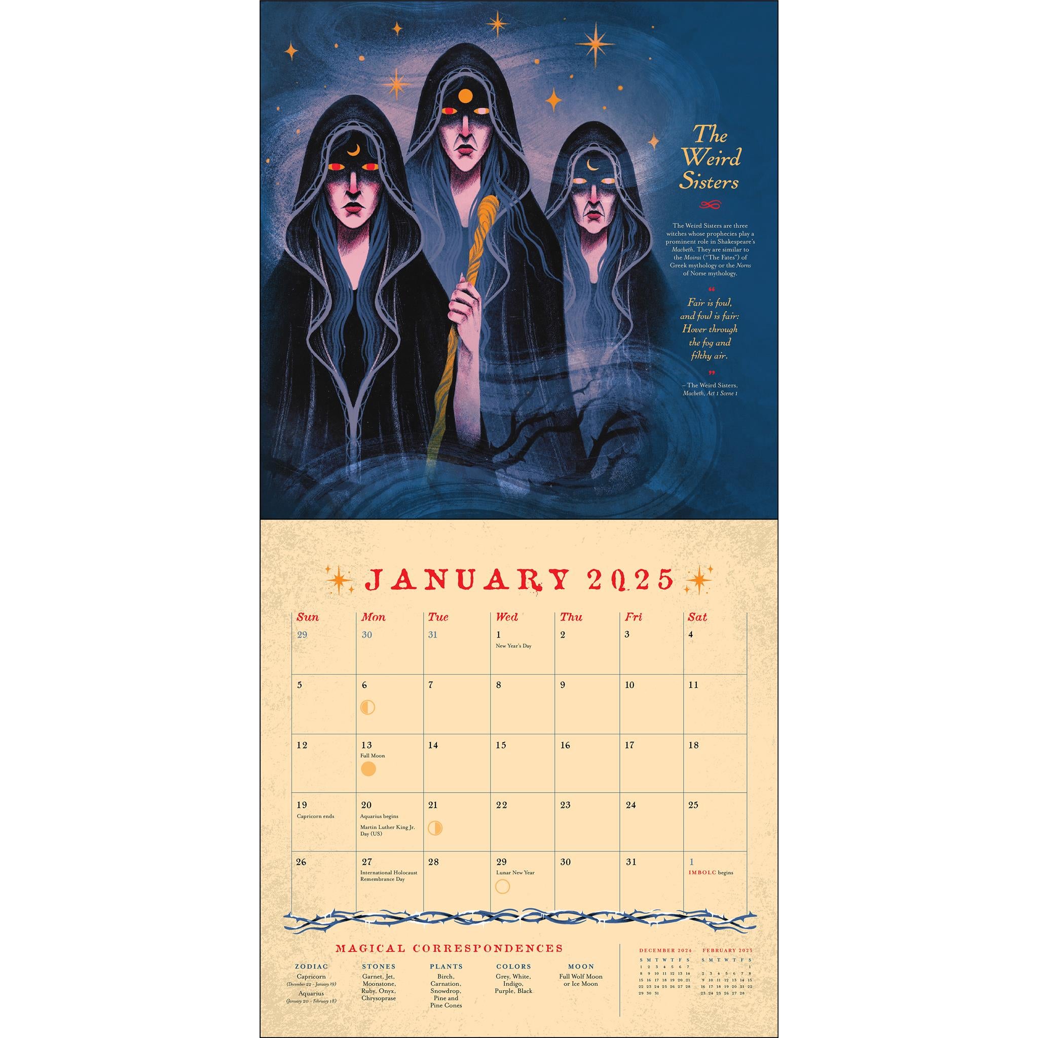 Witches Through History Wall 2025 Calendar - Online Exclusive