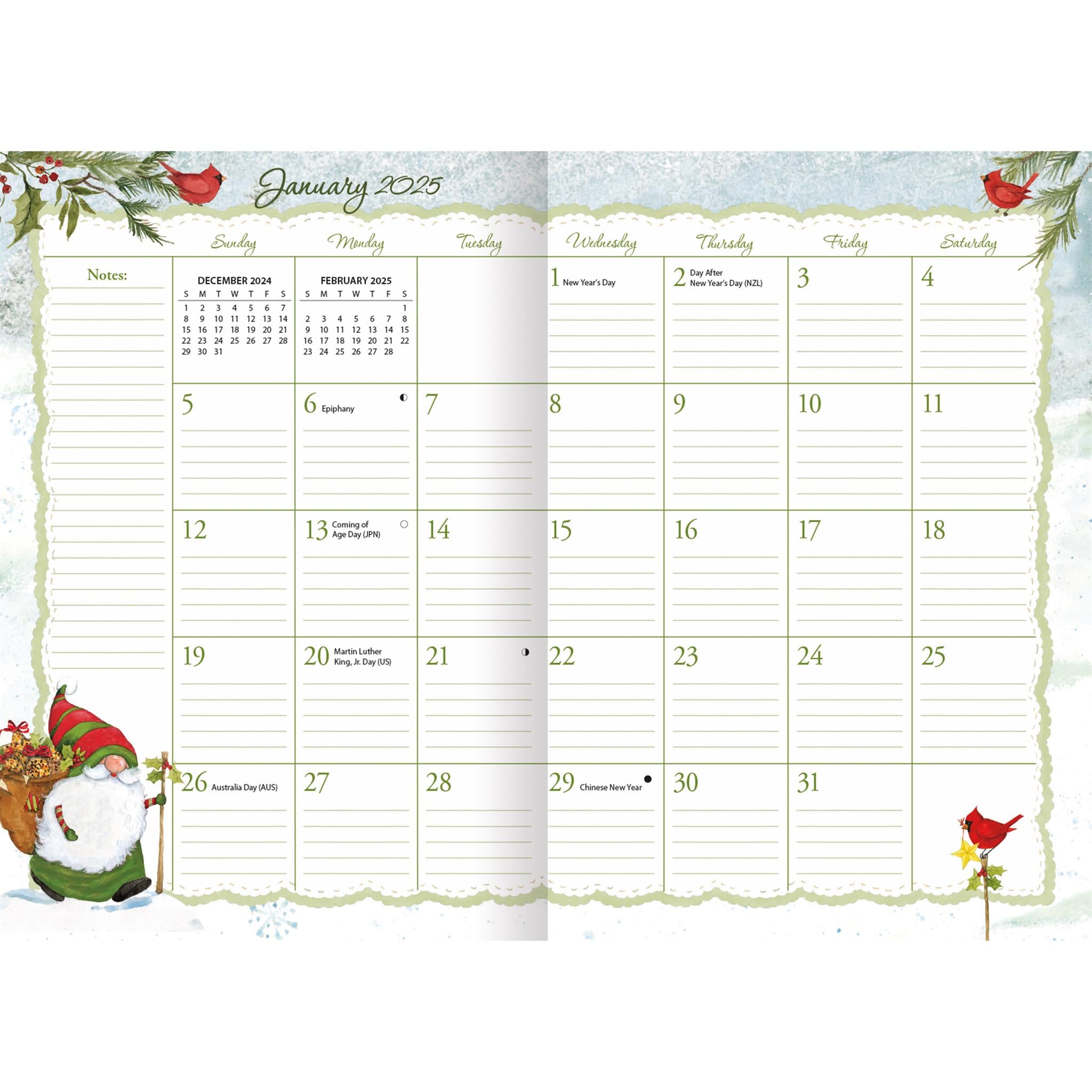 Gnome Sweet Gnome Monthly Pocket Planner 2025 Calendar