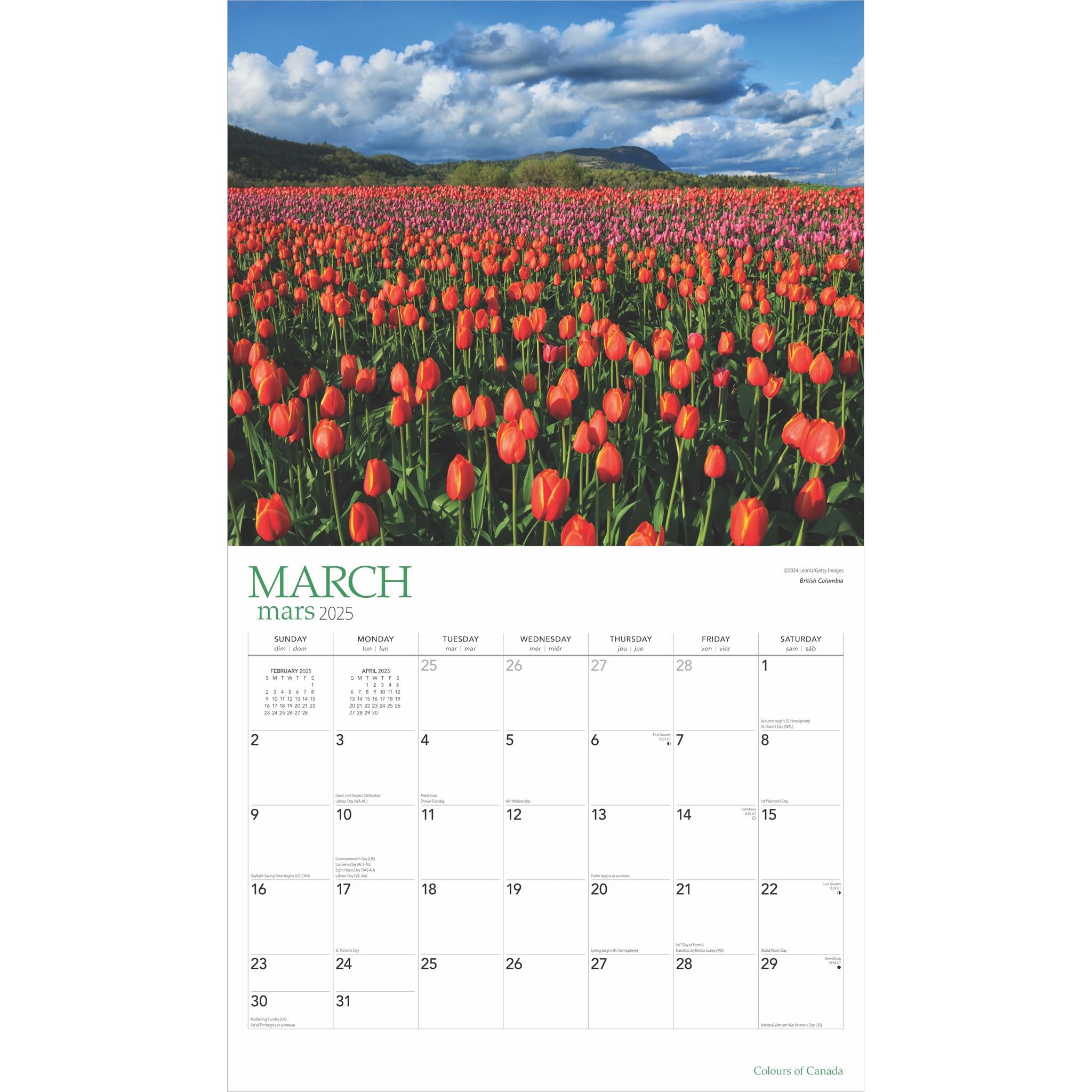 Colours Of Canada Deluxe Wall 2025 Calendar