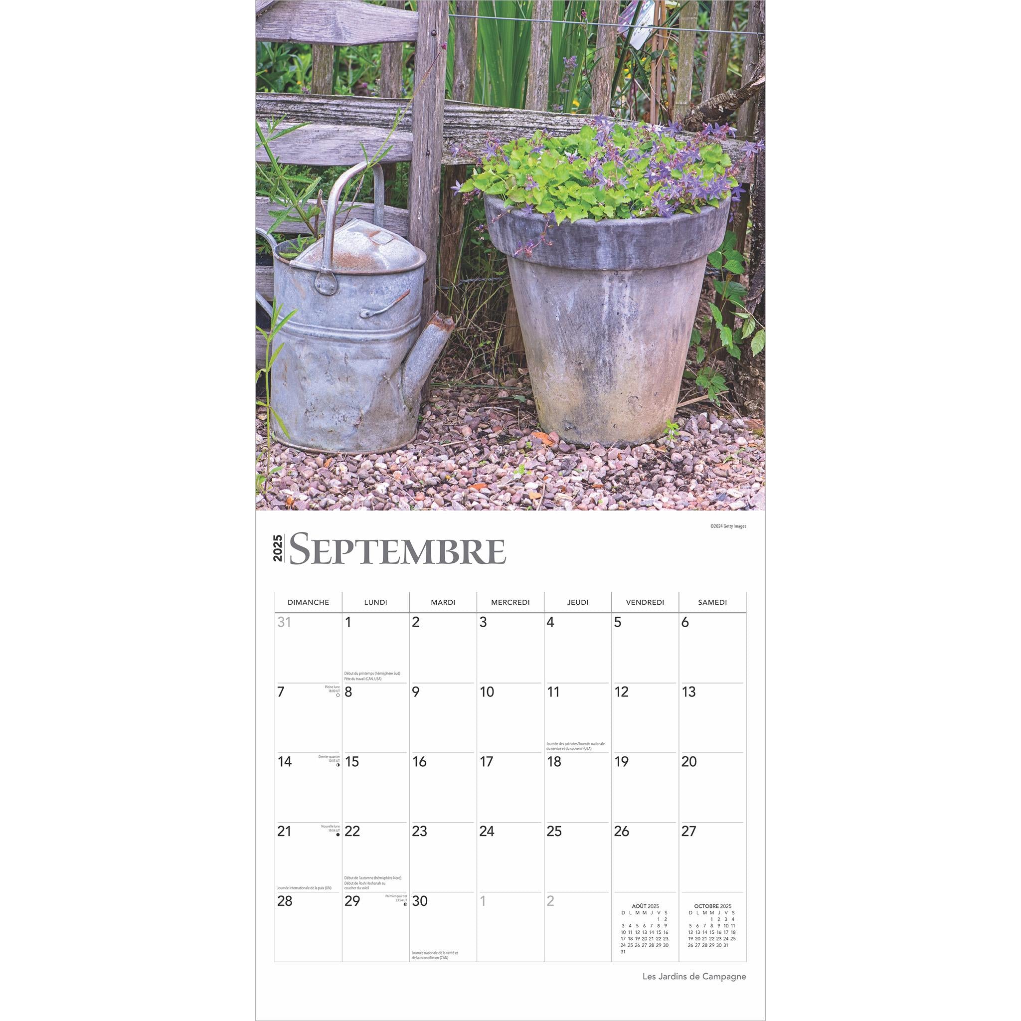 Les Jardins De Campagne Wall 2025 Calendar (French)