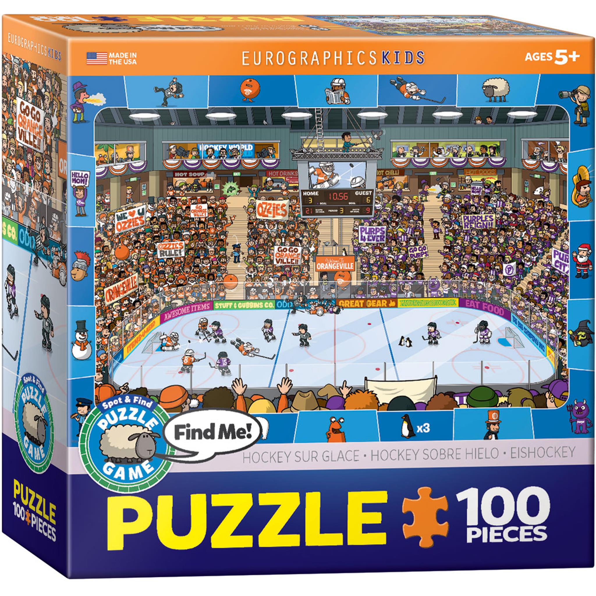 Spot and Find Me Hockey Game 100 Piece Puzzle