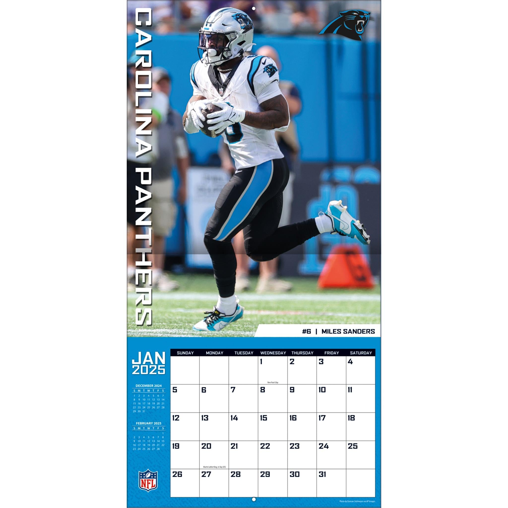 NFL Carolina Panthers Wall 2025 Calendar - Online Exclusive