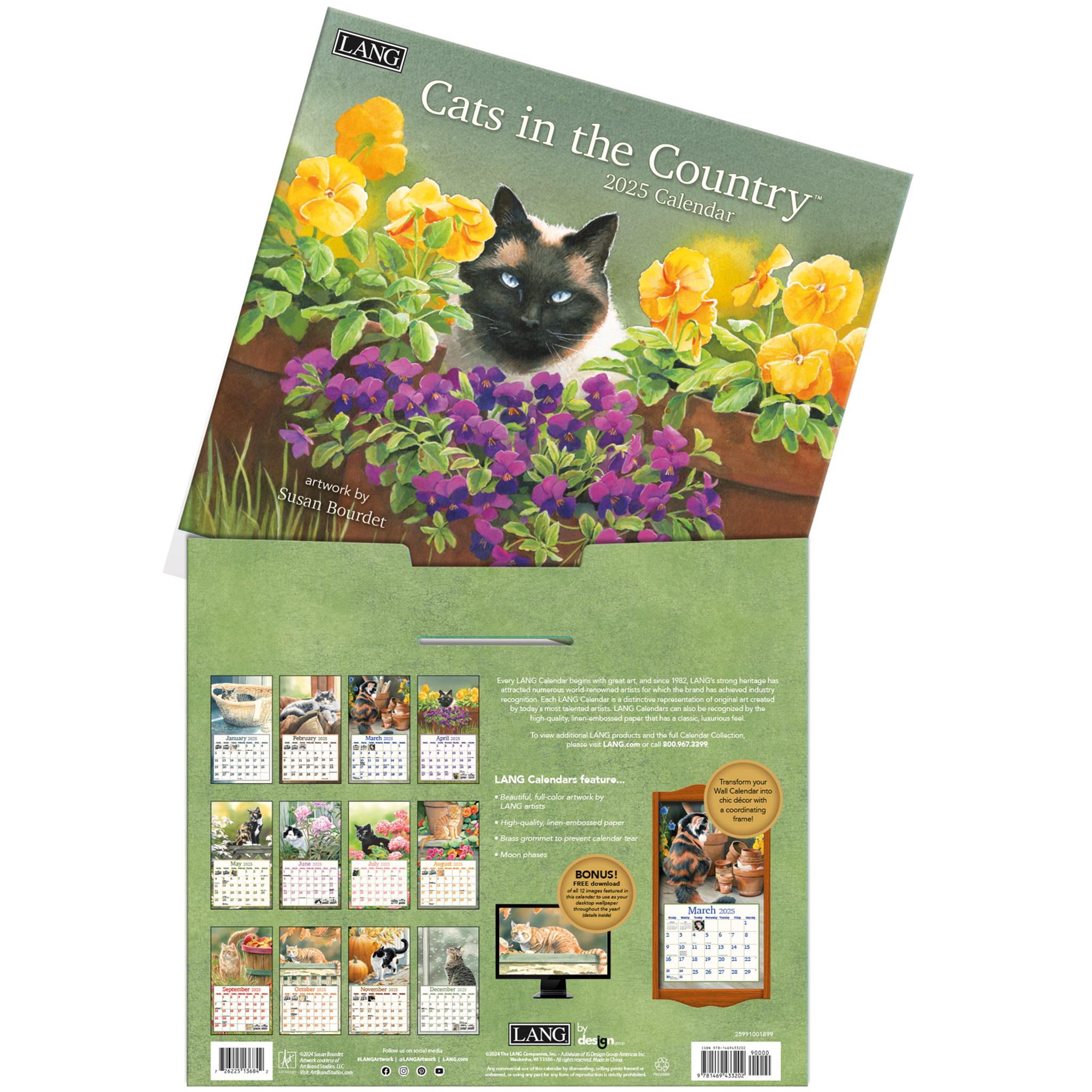 Cats In The Country Wall 2025 Calendar