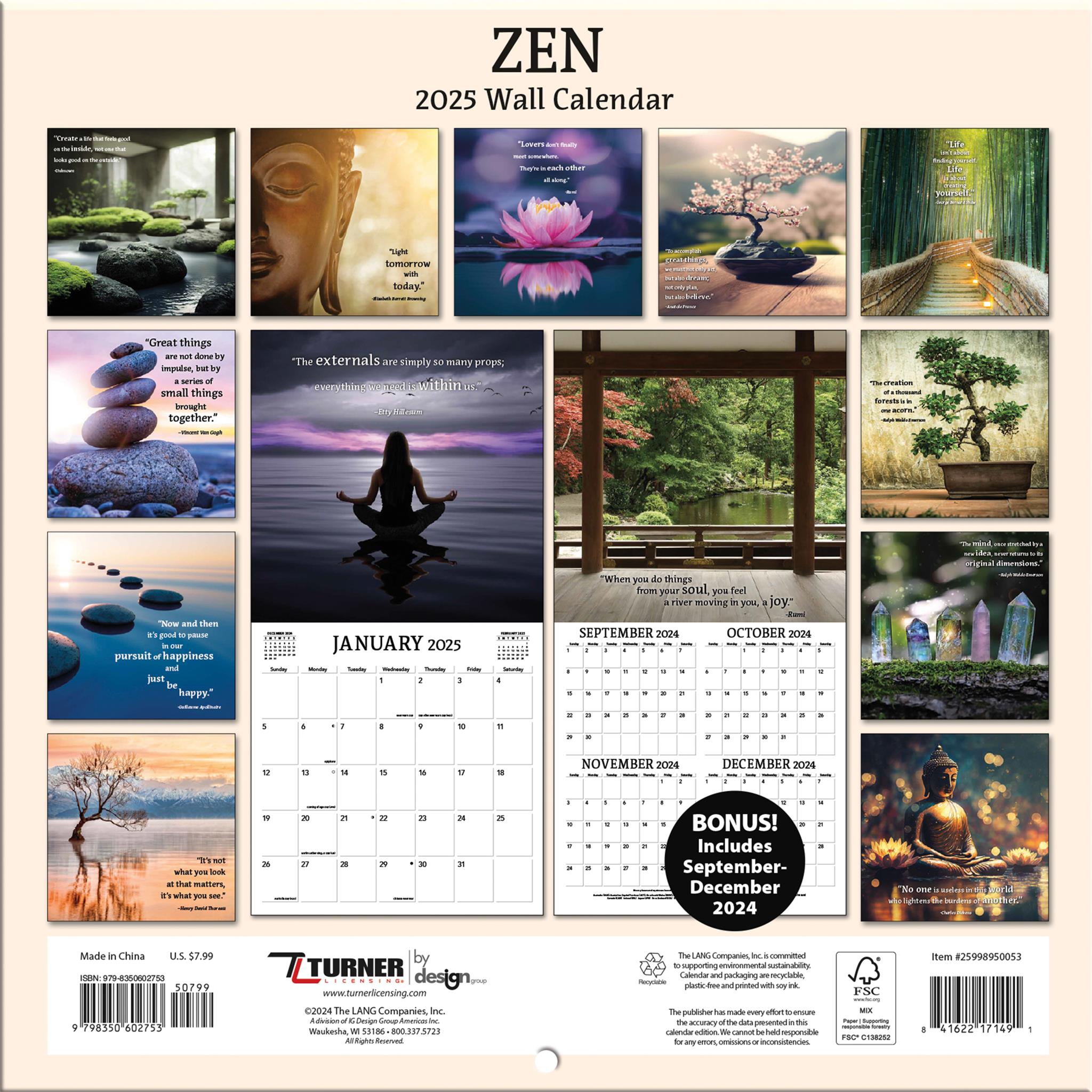 Zen Mini 2025 Calendar