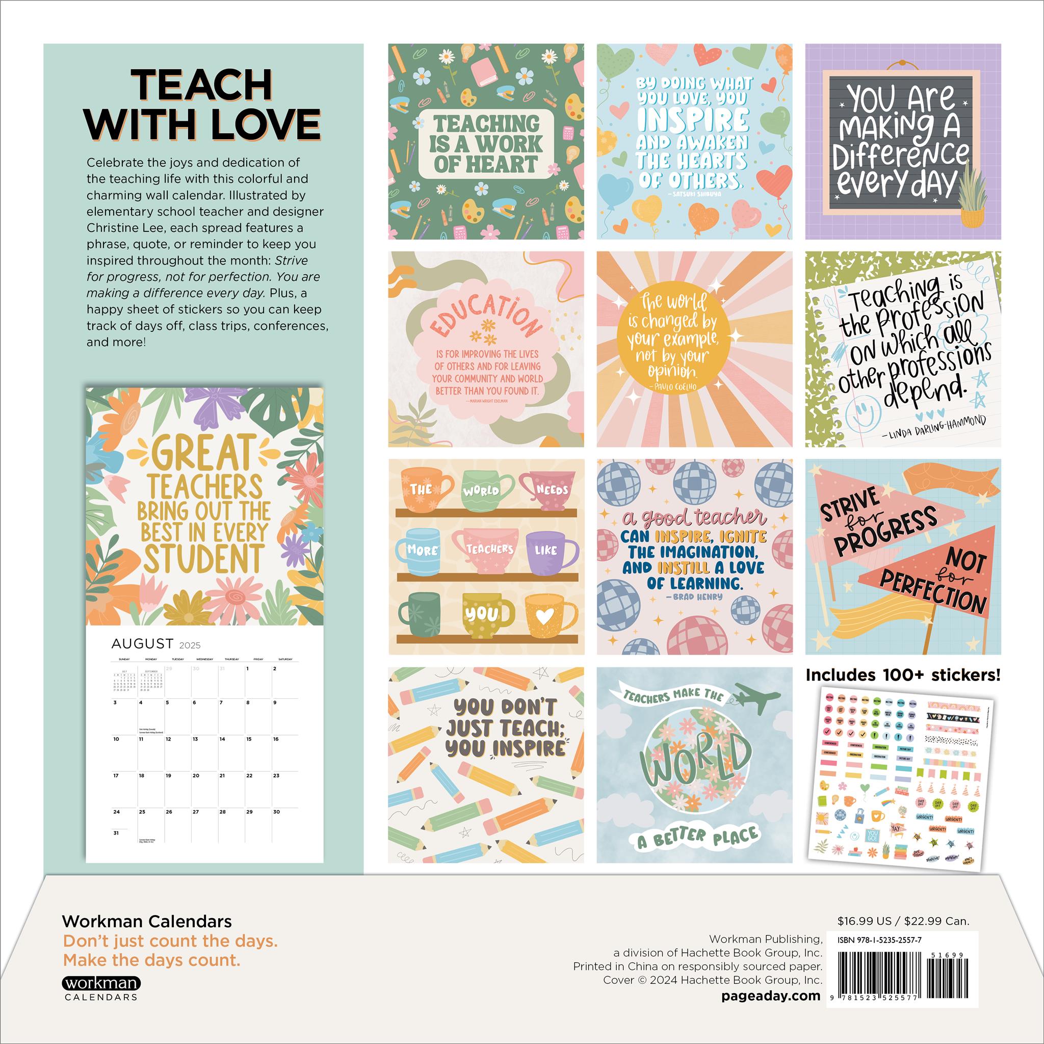 Teaching Is A Work Of Heart Wall 2025 Calendar - Online Exclusive