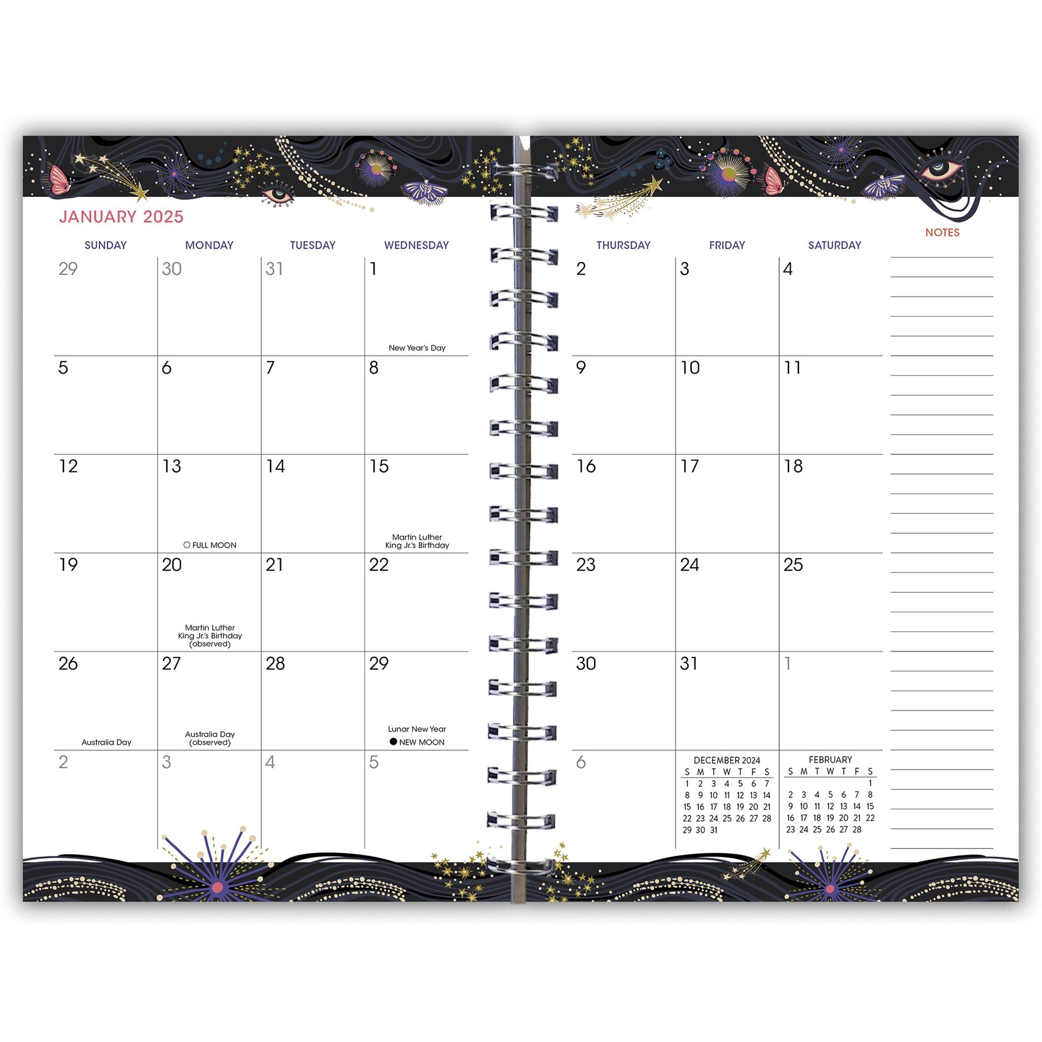 Designer Sun Moon Stars Engagement 2025 Calendar - Online Exclusive