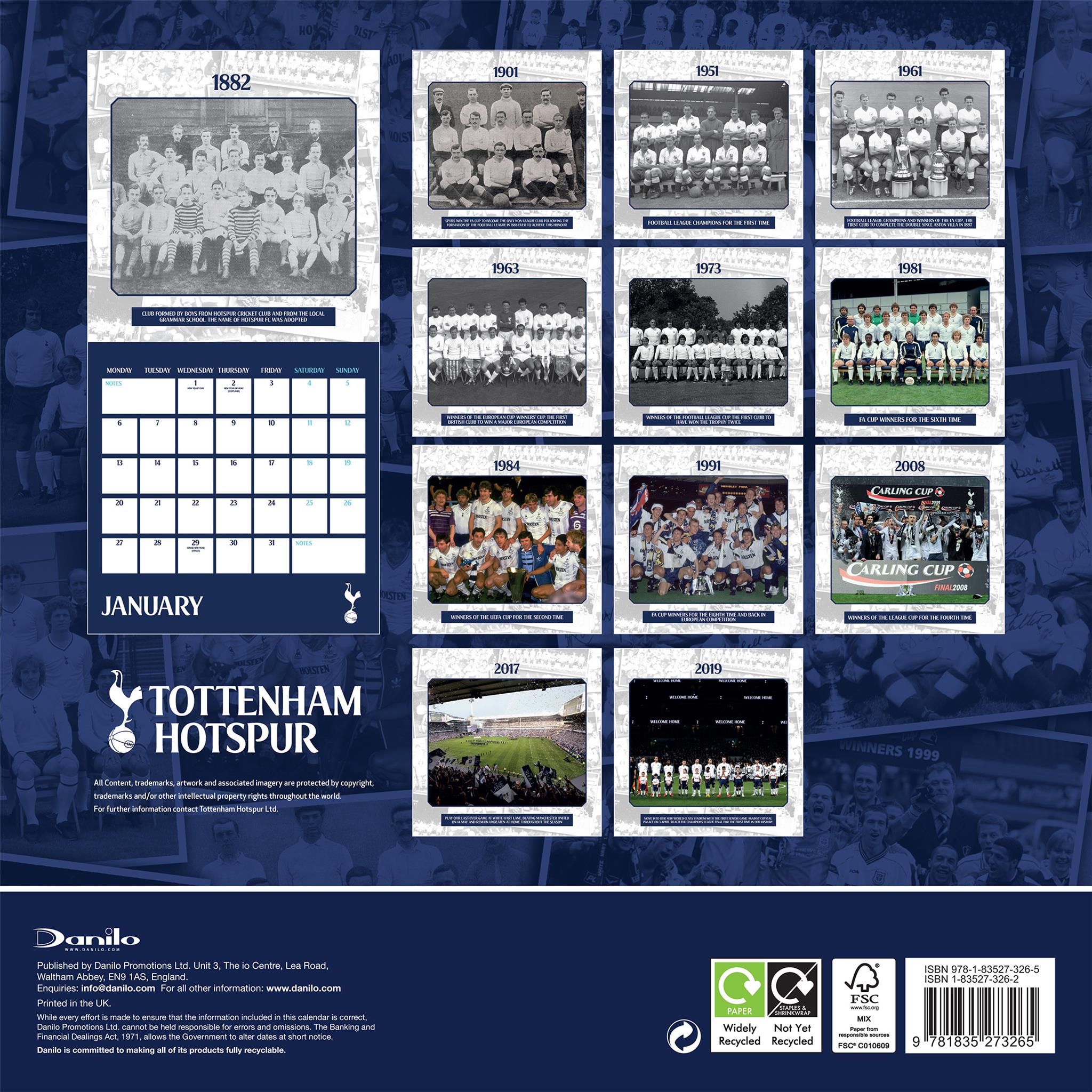 Tottenham Hotspur Wall 2025 Calendar