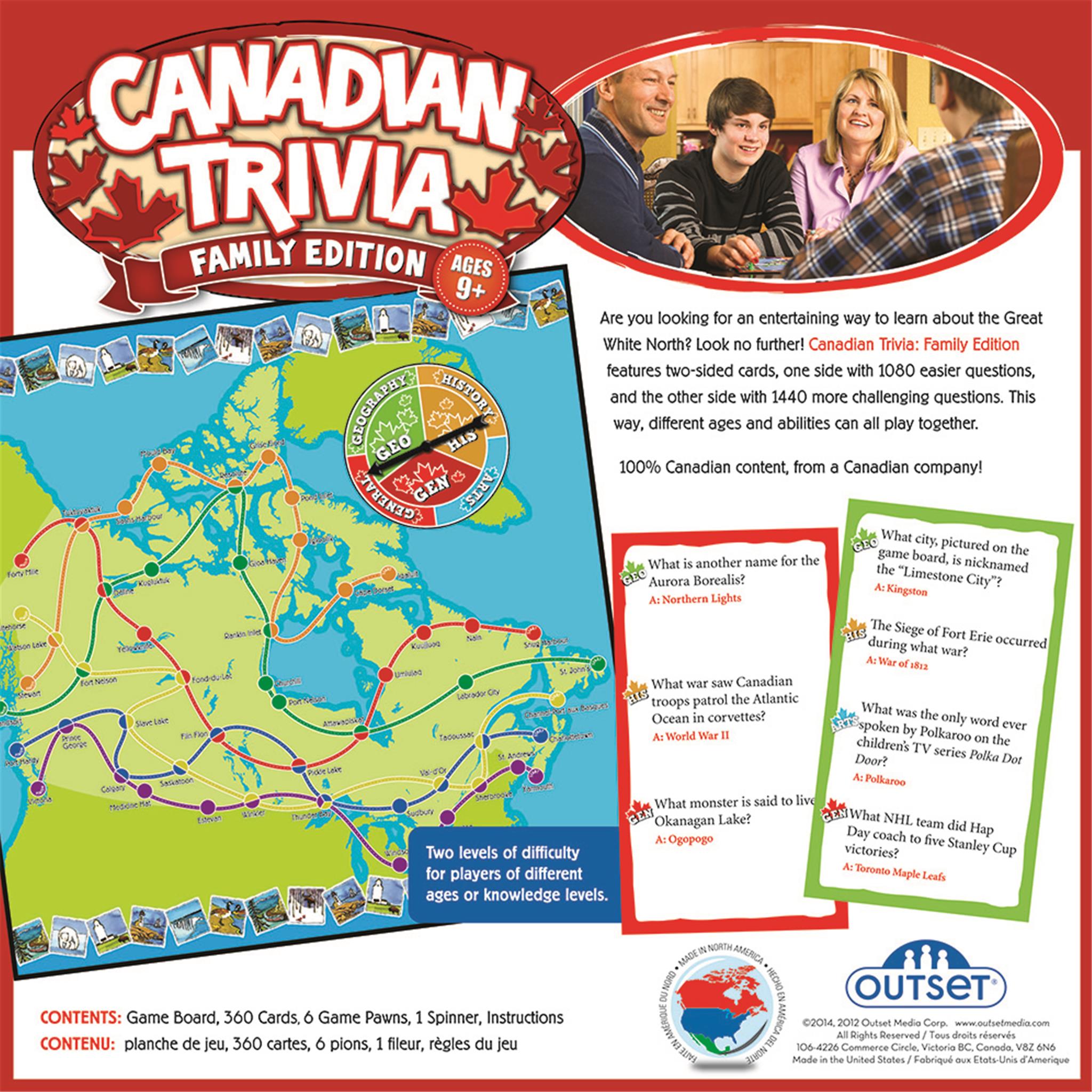 Canadian Trivia Family Edition Game