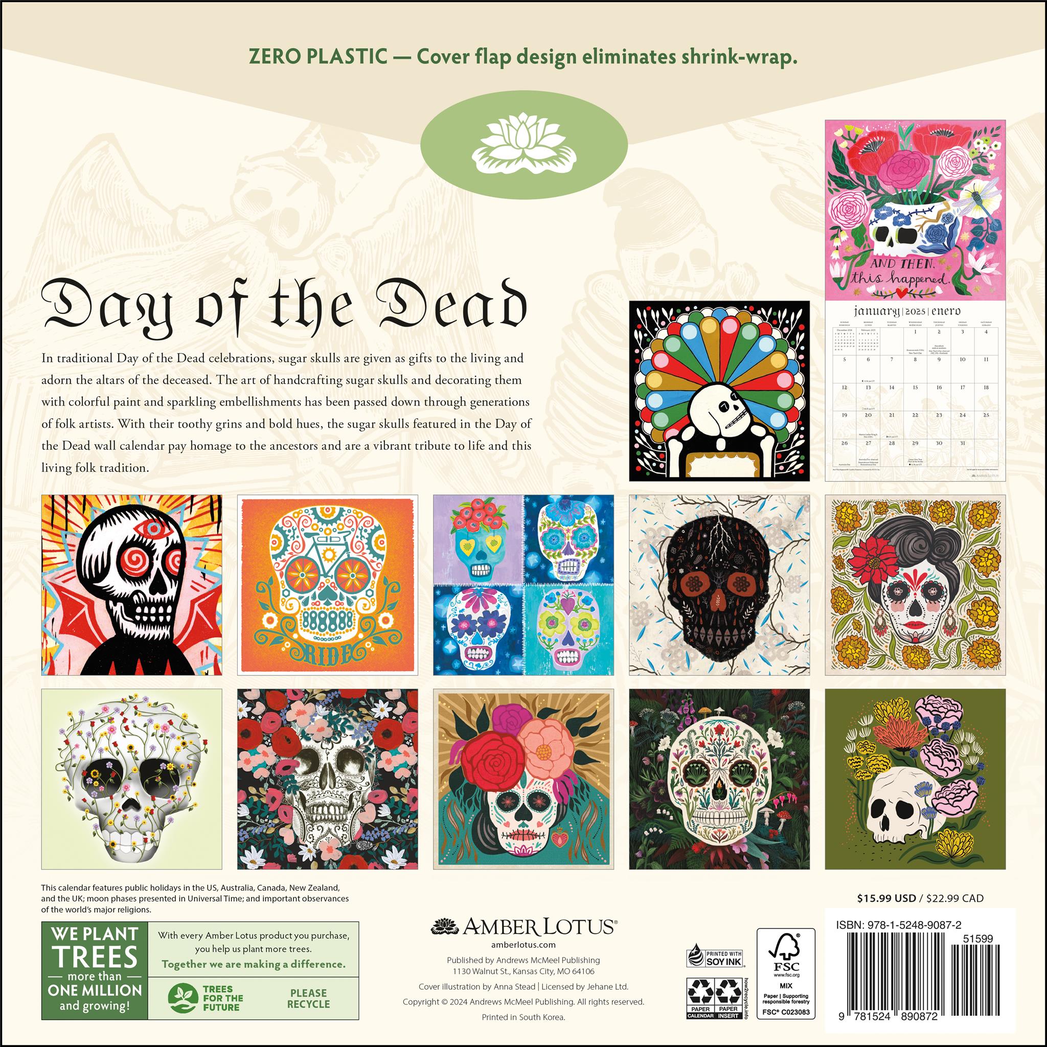 Day Of The Dead Wall 2025 Calendar