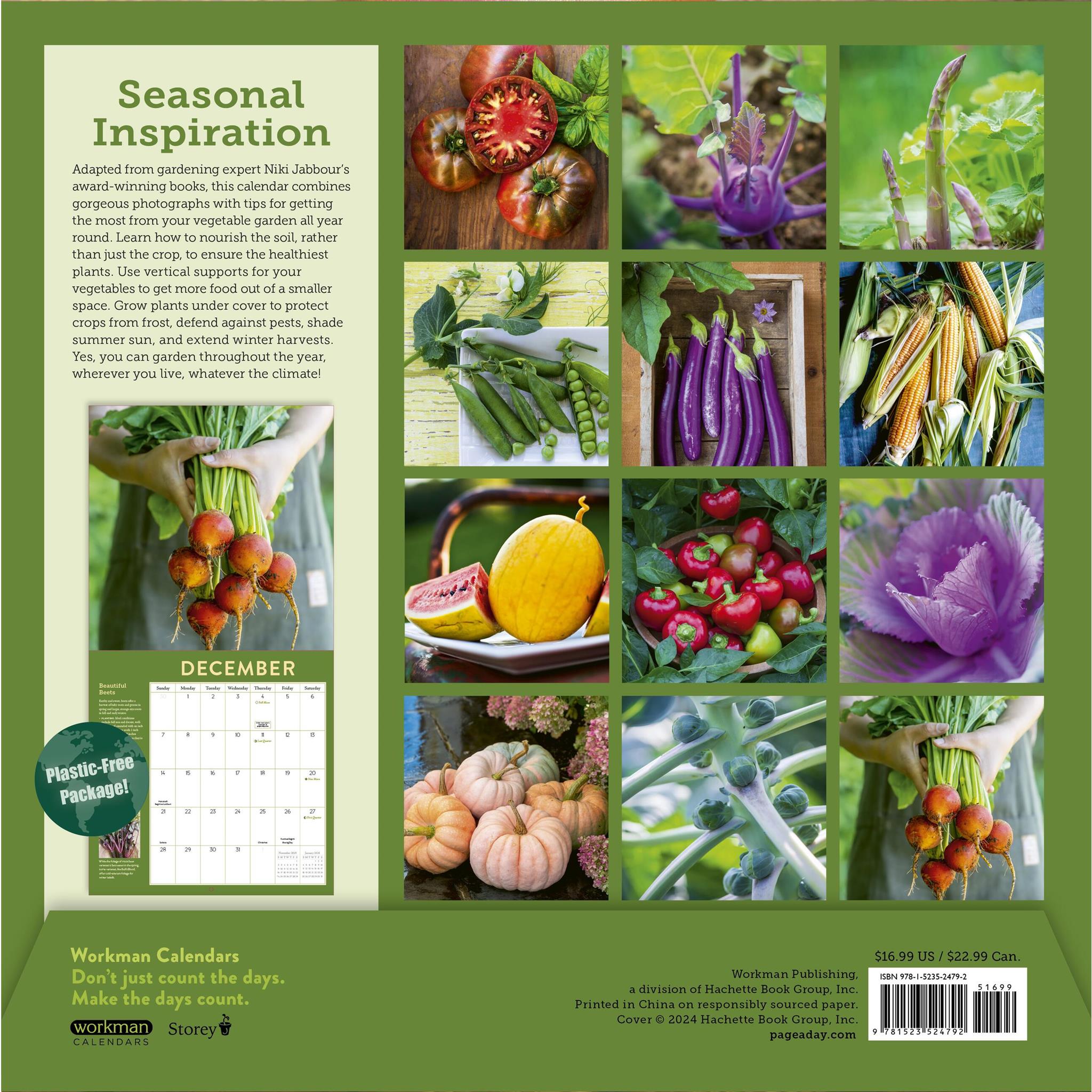 Year Round Vegetable Gardener Wall 2025 Calendar - Online Exclusive