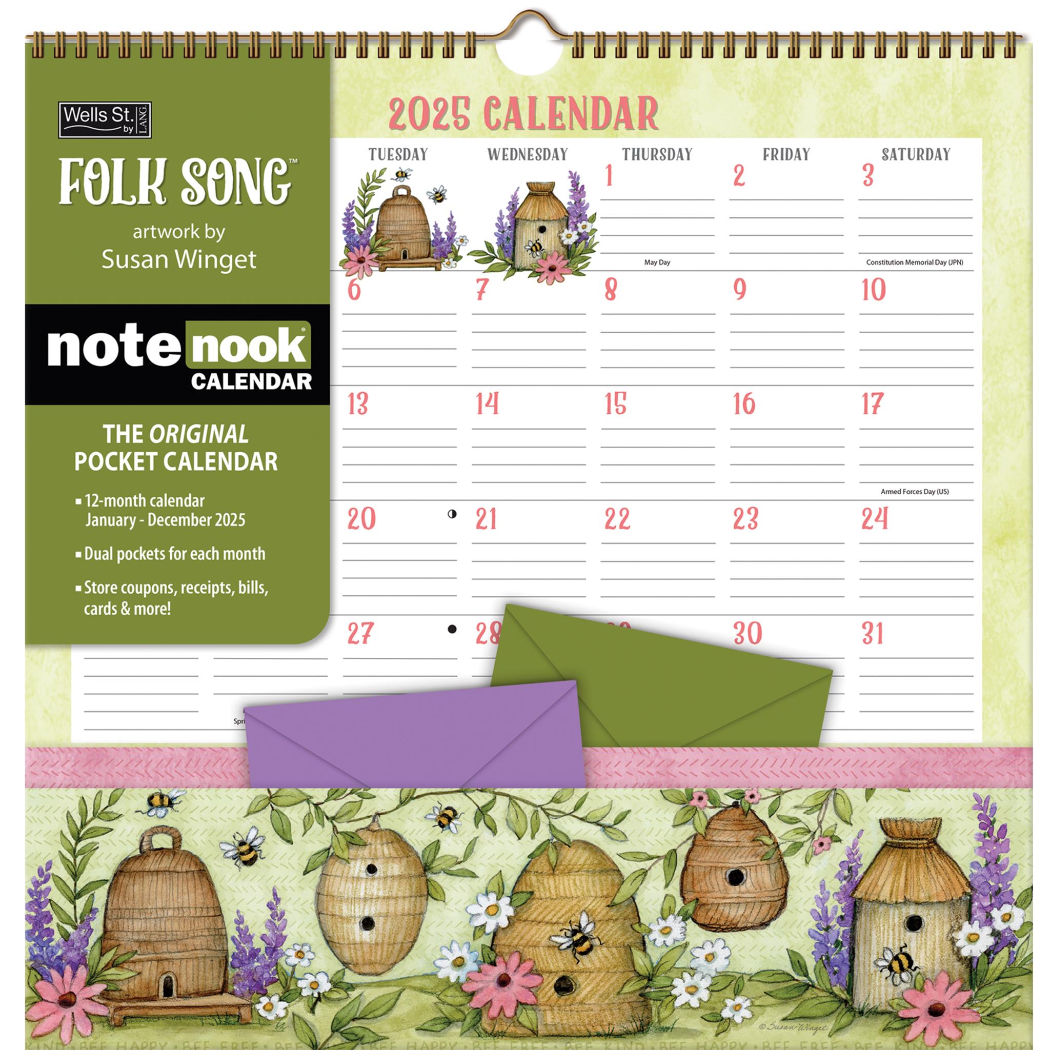 Folk Song Note Nook Wall 2025 Calendar - Online Exclusive