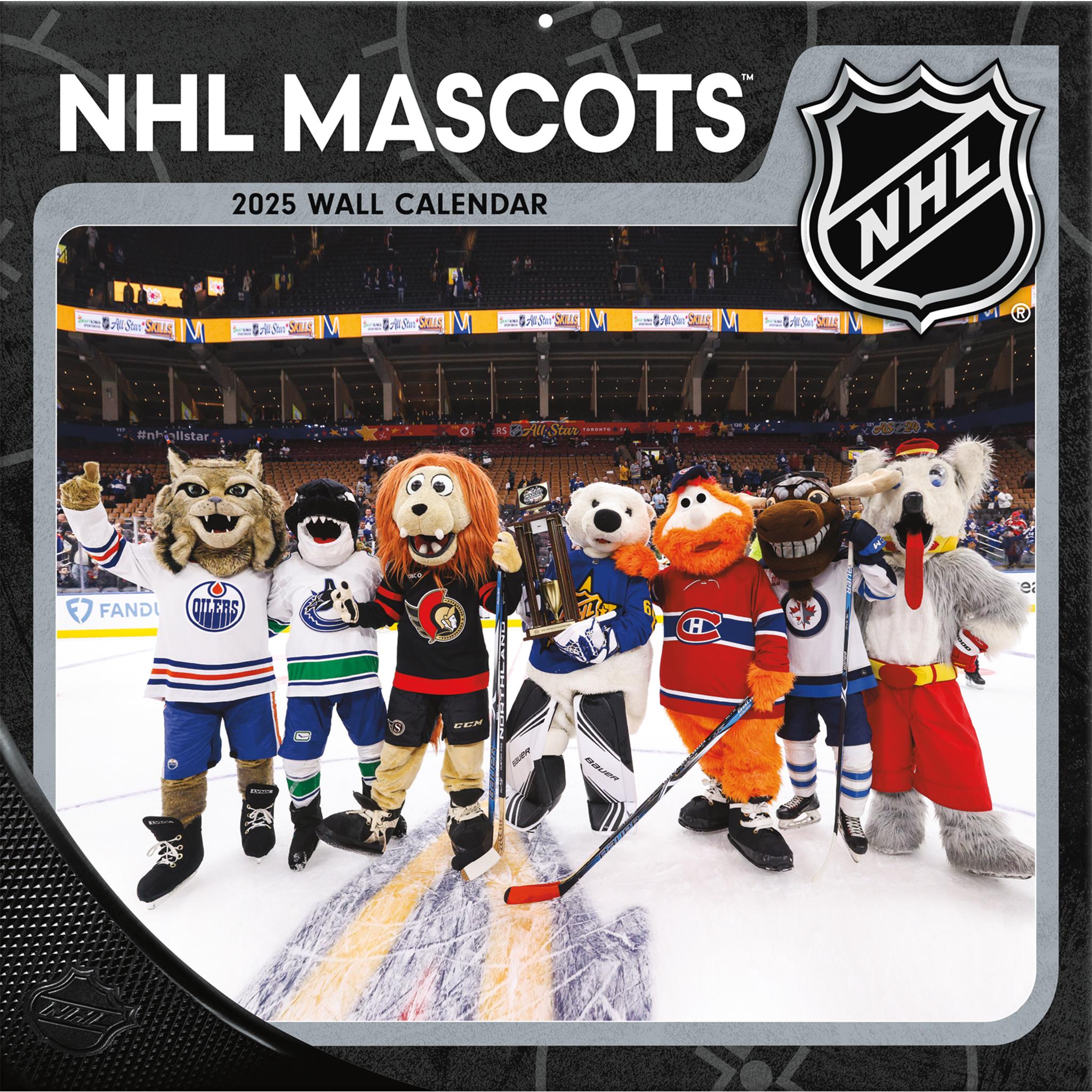 NHL Mascot Wall 2025 Calendar