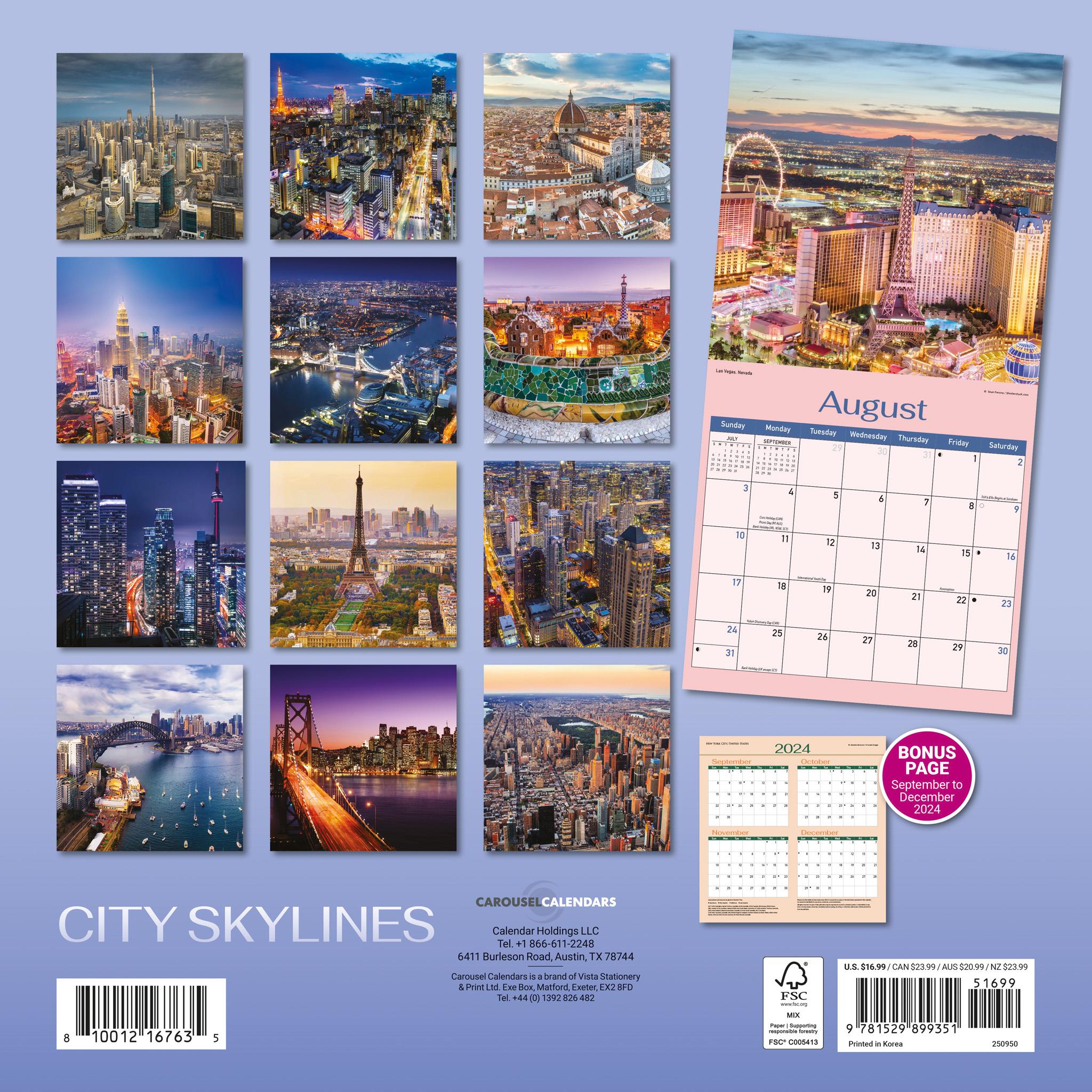 City Skylines Wall 2025 Calendar