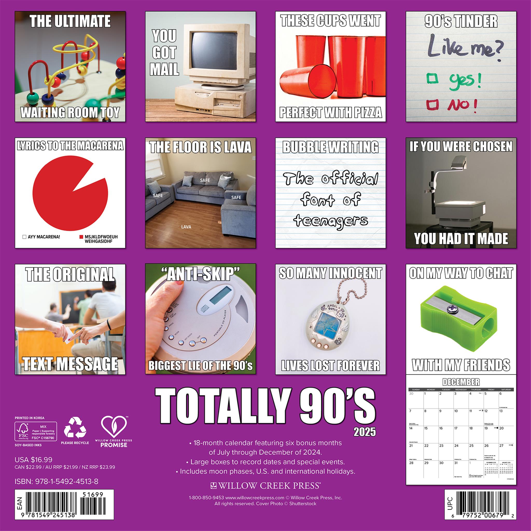 Totally 90S Wall 2025 Calendar - Online Exclusive