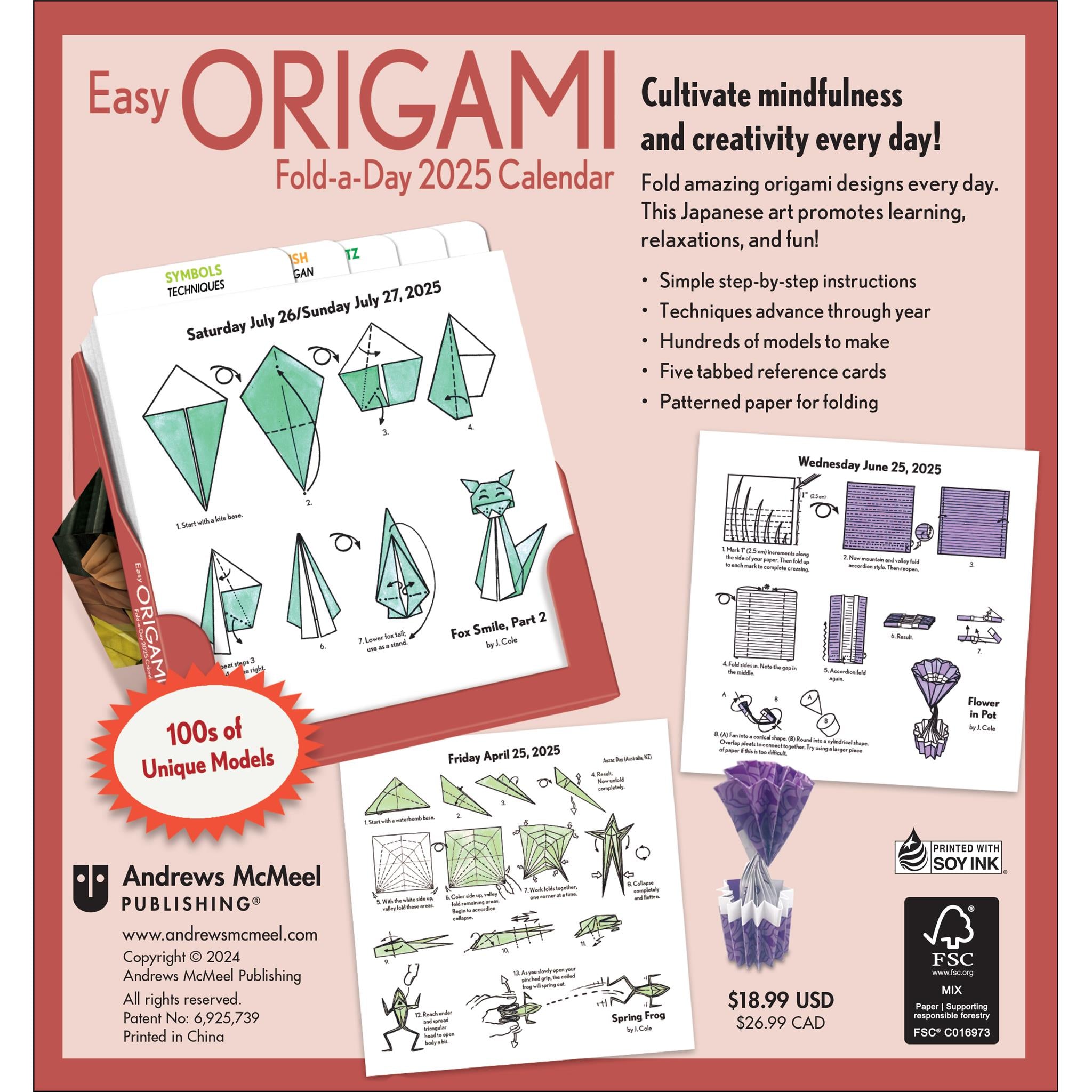 Easy Origami Fold A Day Box 2025 Calendar - Online Exclusive