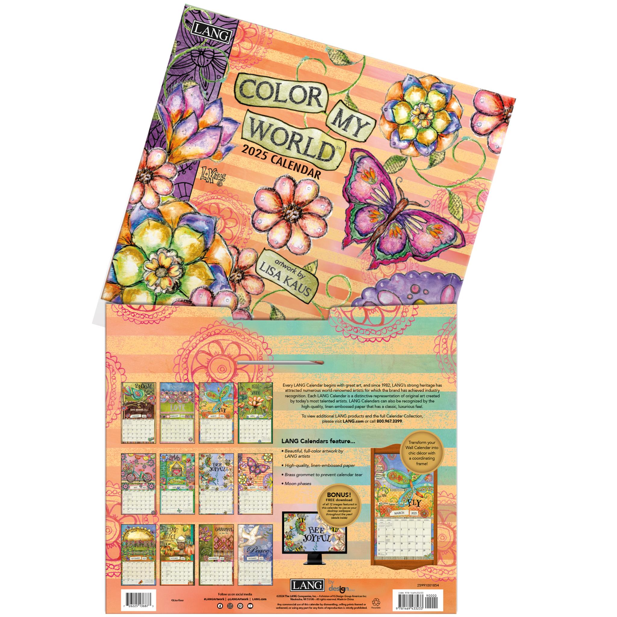 Color My World Wall 2025 Calendar