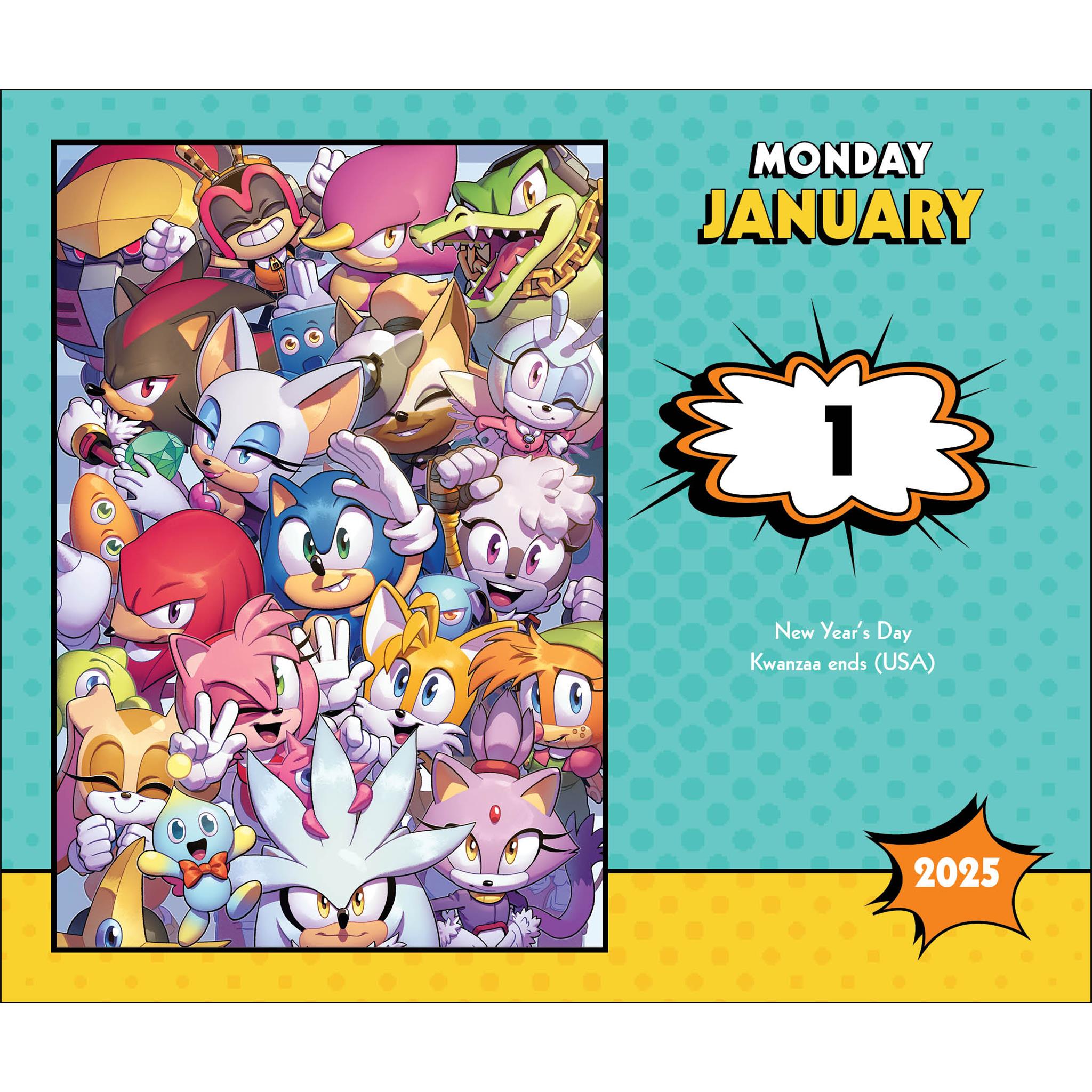 Sonic The Hedgehog Comics Box 2025 Calendar