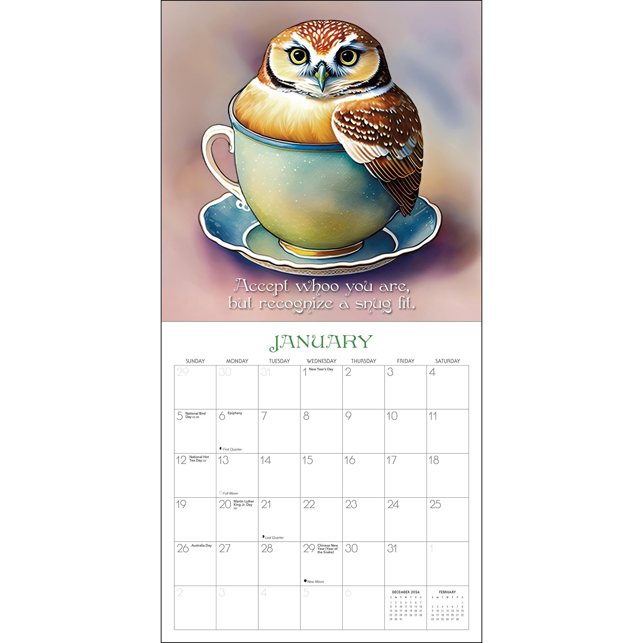 Teacup Wisdom Wall 2025 Calendar