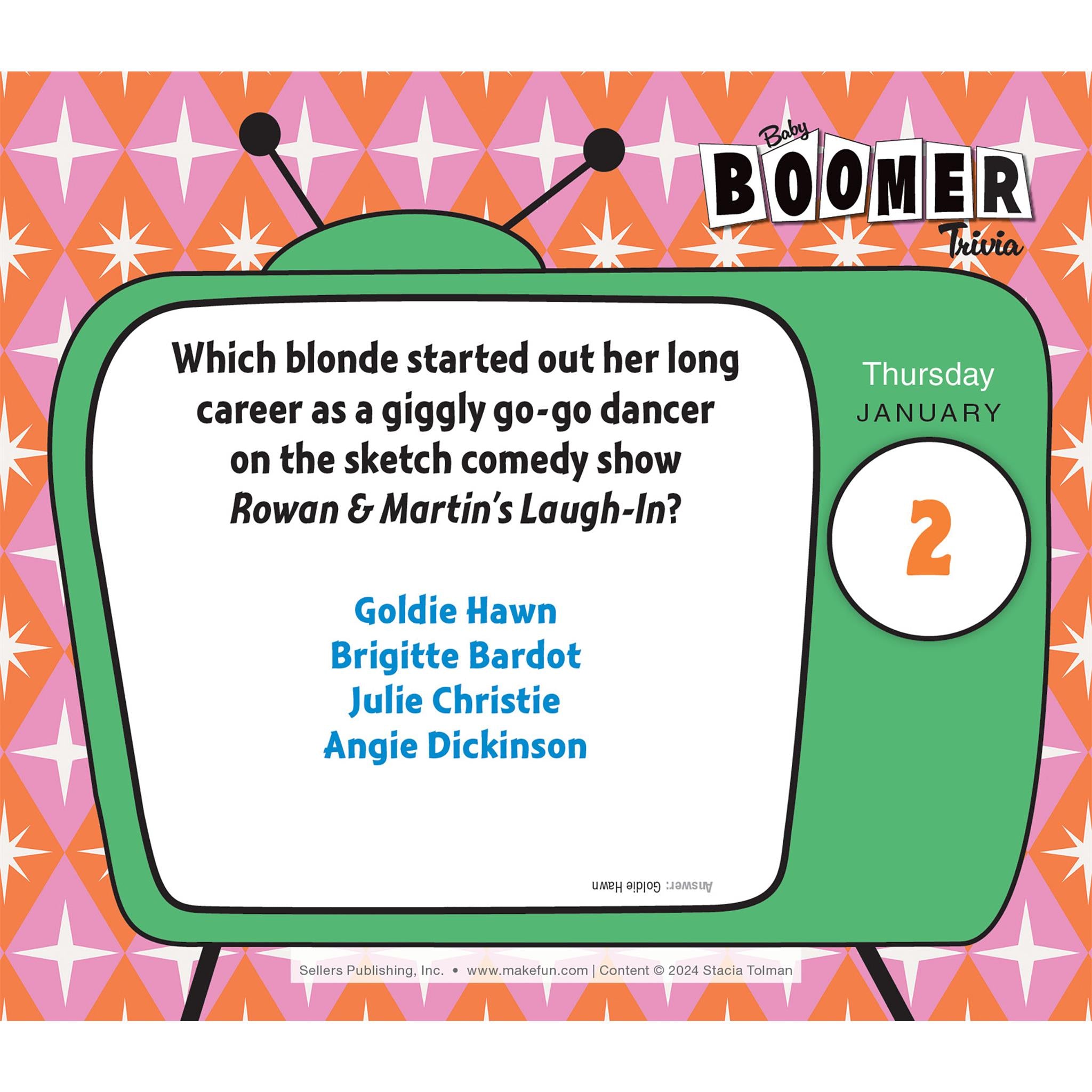 Baby Boomer Trivia Box 2025 Calendar