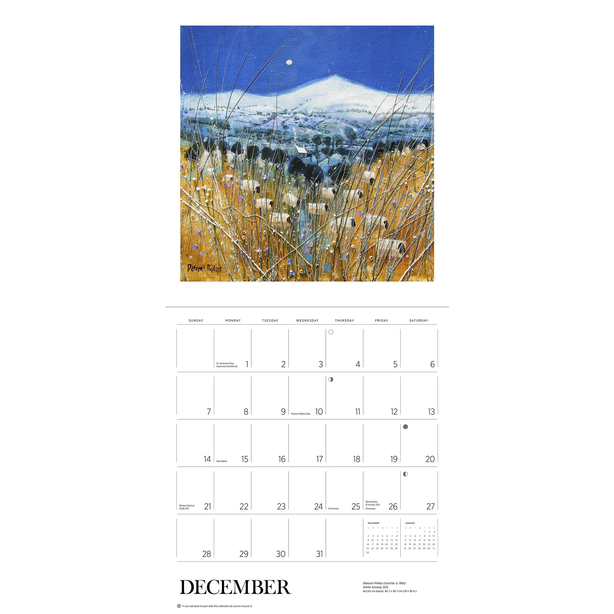 Scotland The Art Of Deborah Phillips Wall 2025 Calendar - Online Exclusive