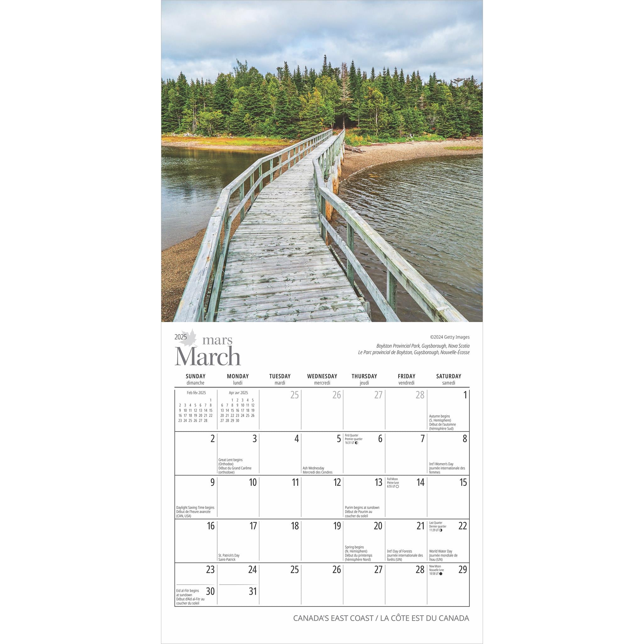 Canadas East Coast Bilingual Mini 2025 Calendar - Online Exclusive