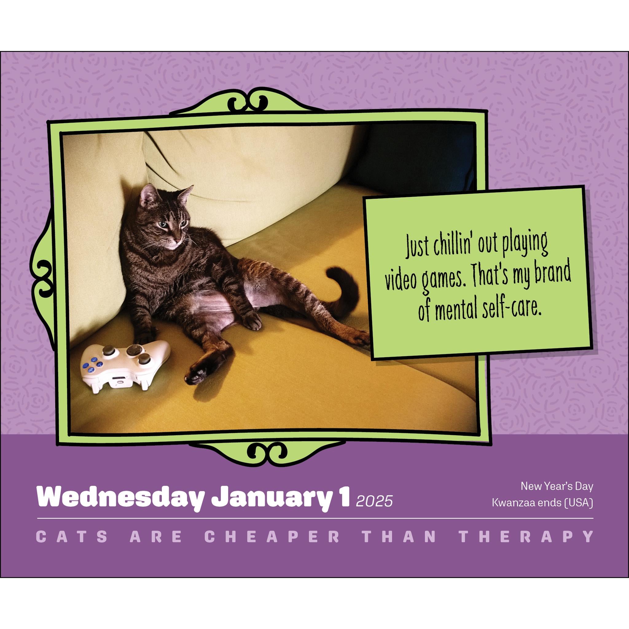 Cats Are Cheaper Than Therapy Box 2025 Calendar - Online Exclusive