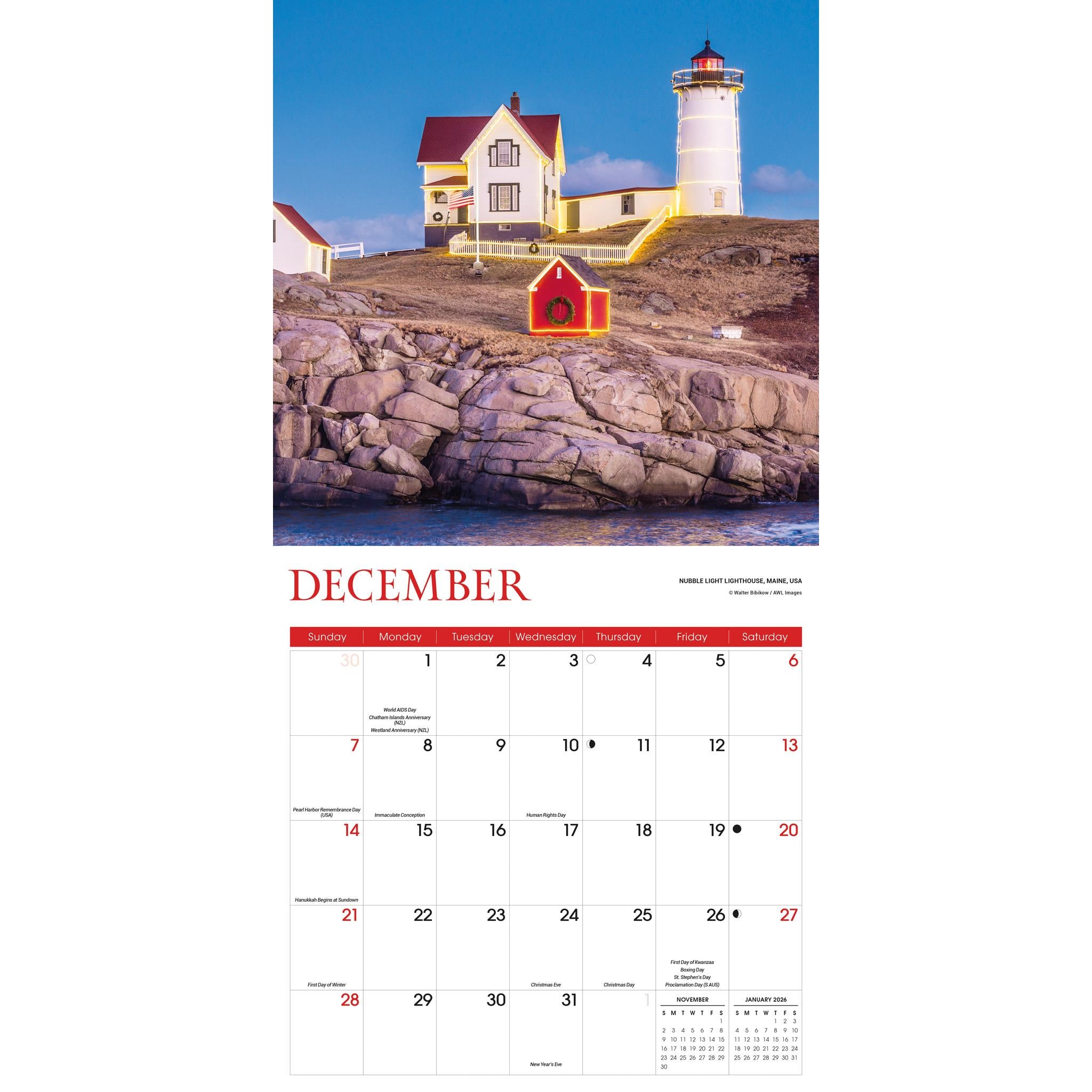 Lighthouses Wall 2025 Calendar