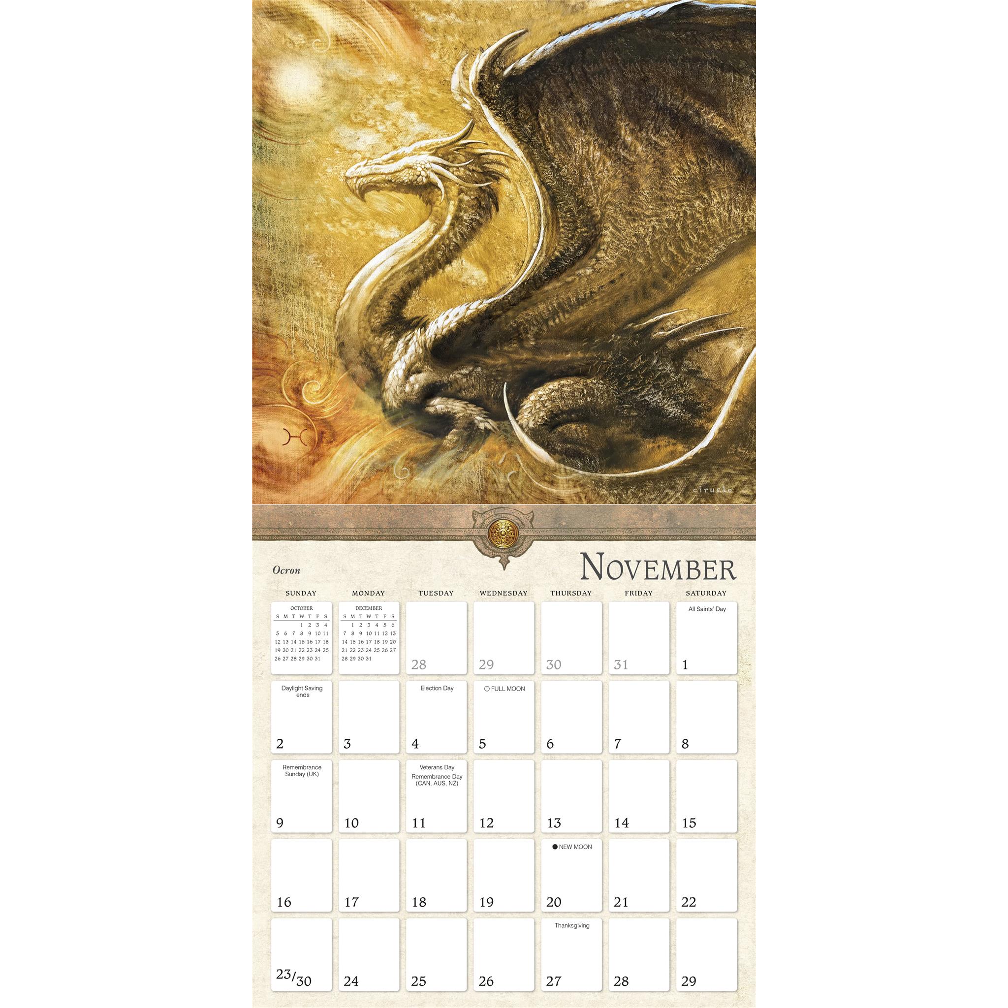 Dragons By Ciruelo Wall 2025 Calendar - Online Exclusive