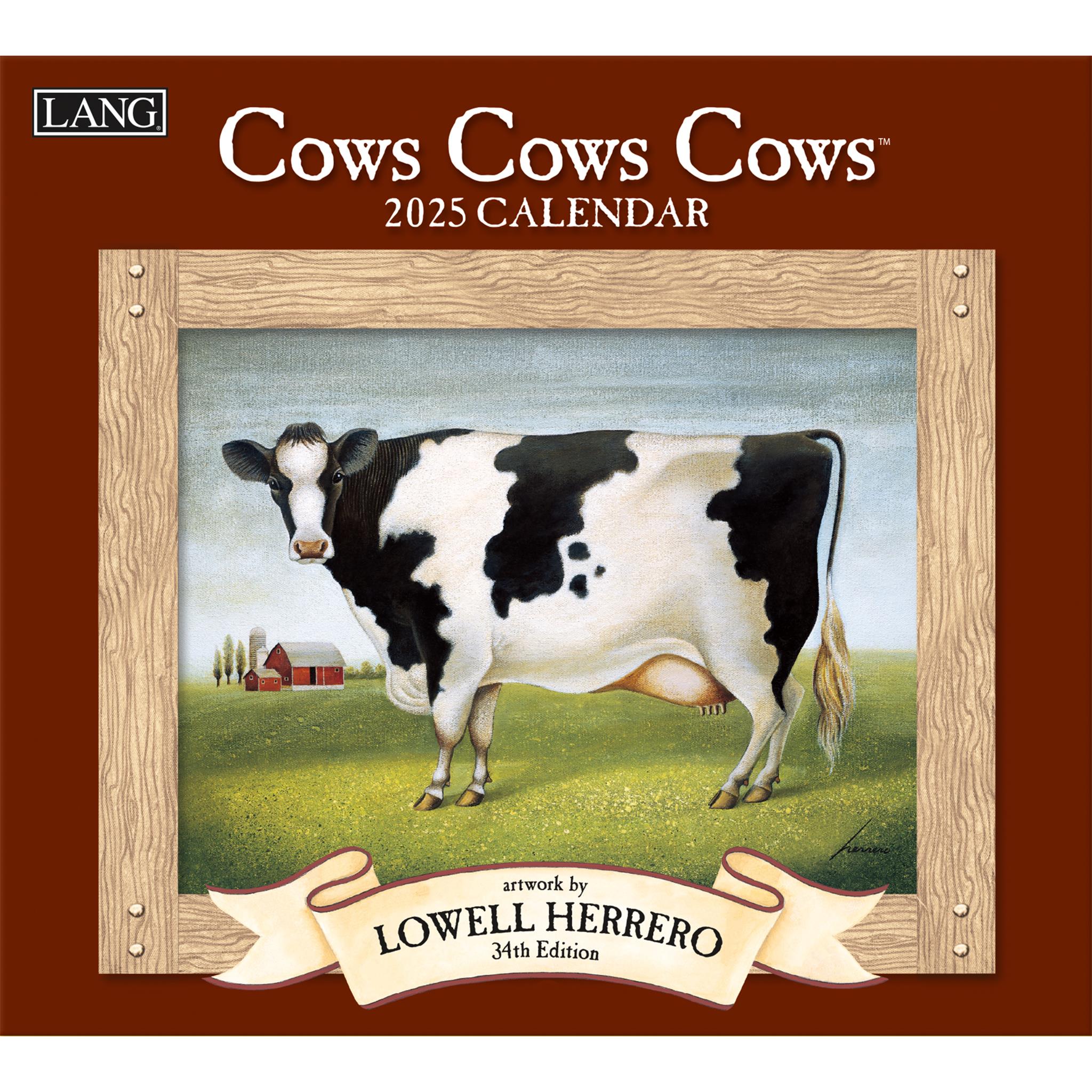 Cows Cows Cows Special Edition with Print Wall 2025 Calendar