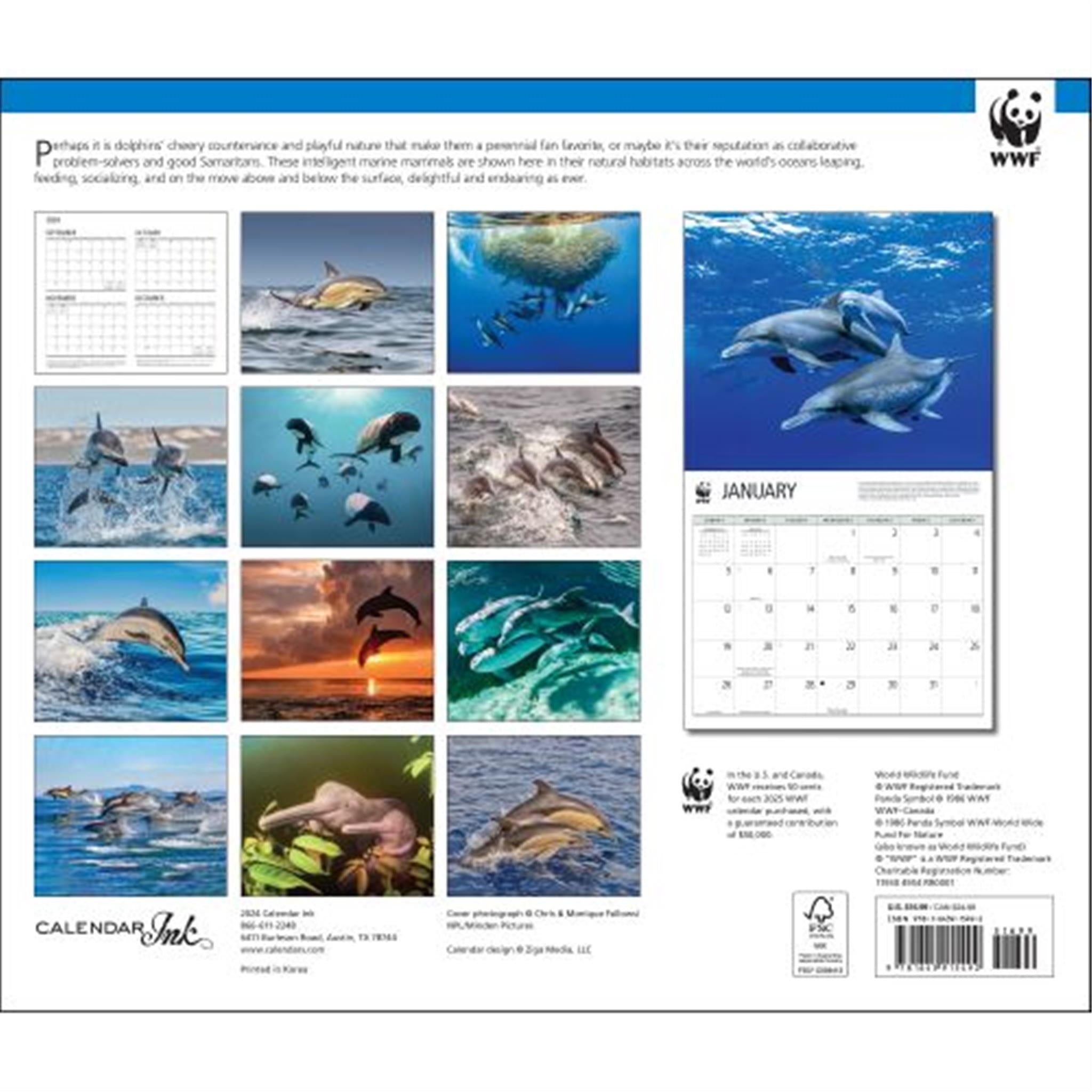 Dolphins World Wildlife Fund Wall 2025 Calendar