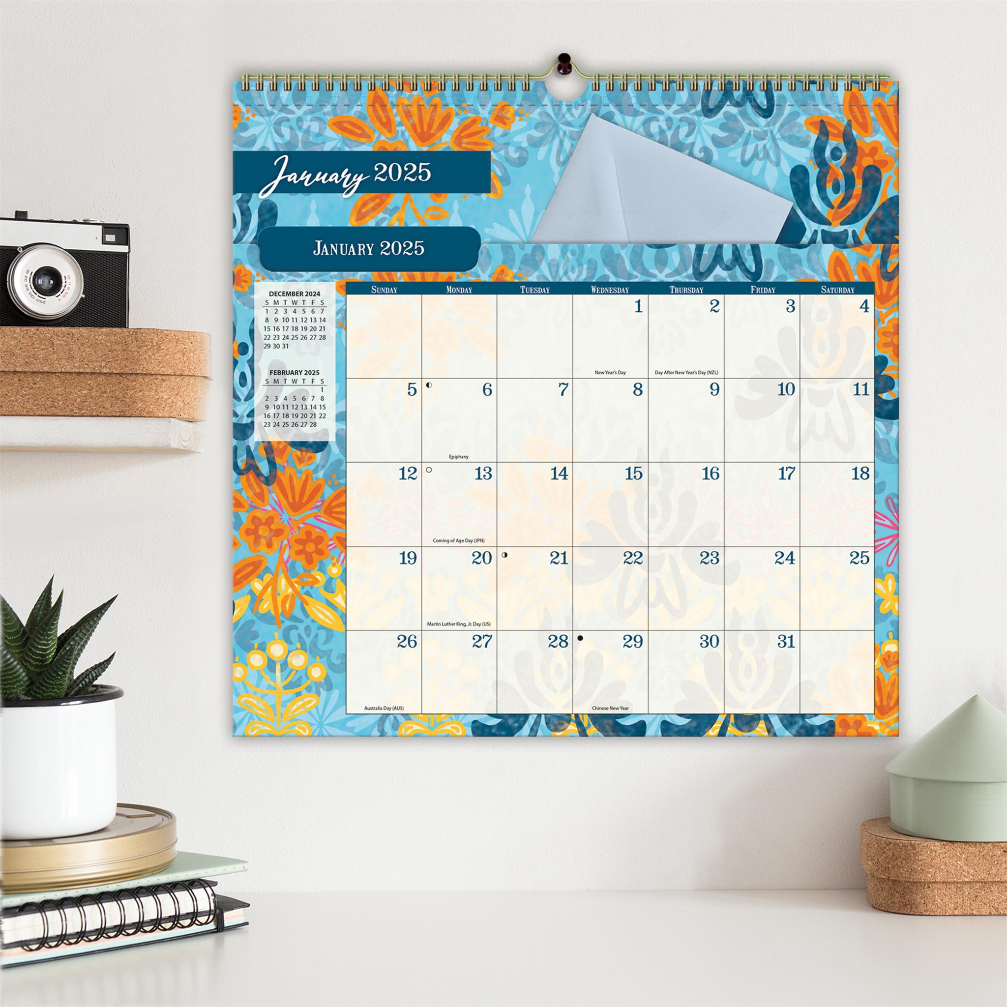 Bohemian File It Wall 2025 Calendar