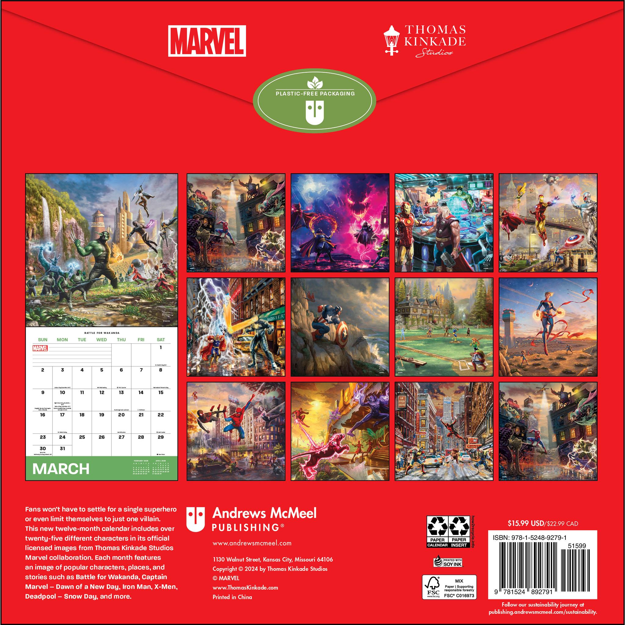 Marvel Kinkade Wall 2025 Calendar - Online Exclusive