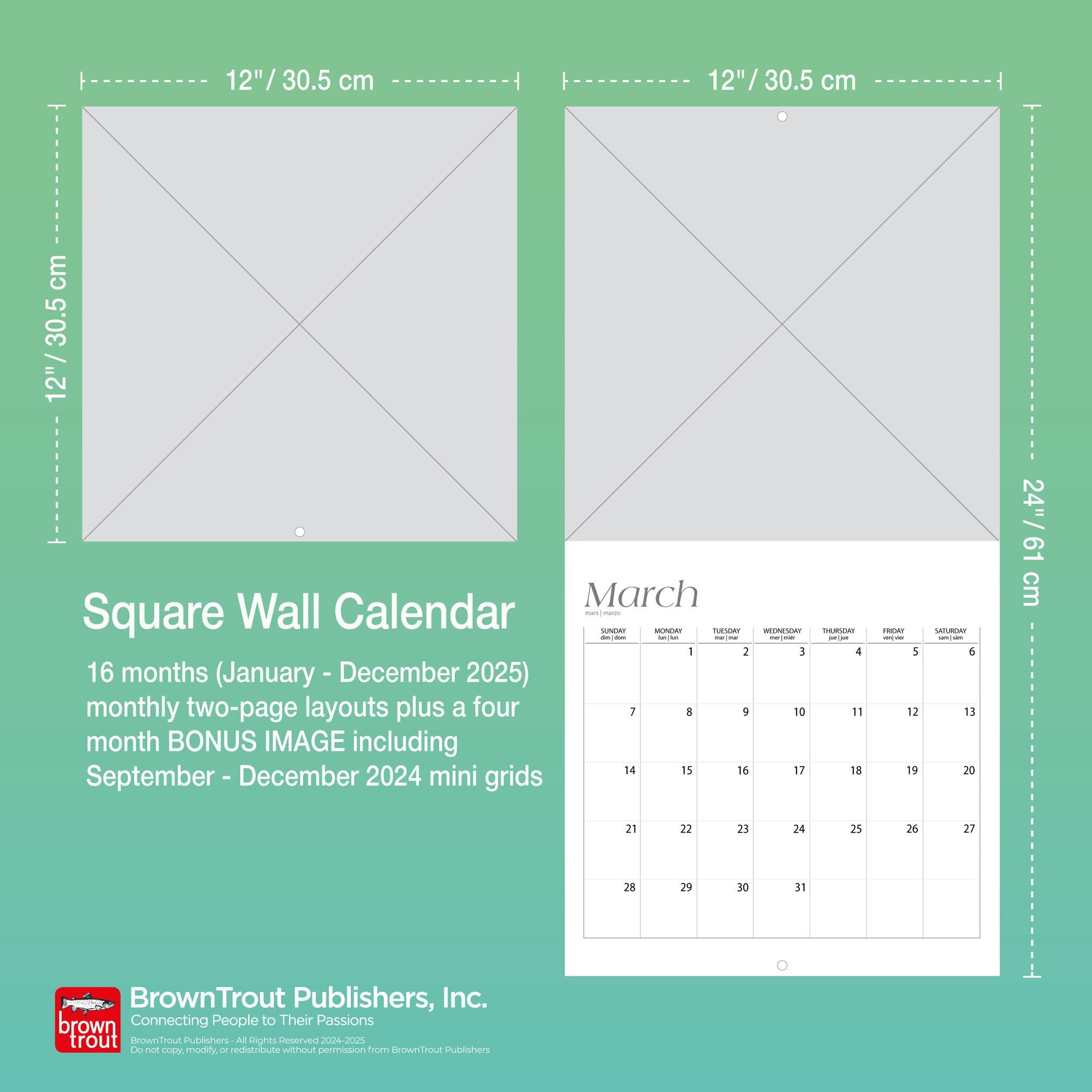 Bull Terriers Wall 2025 Calendar