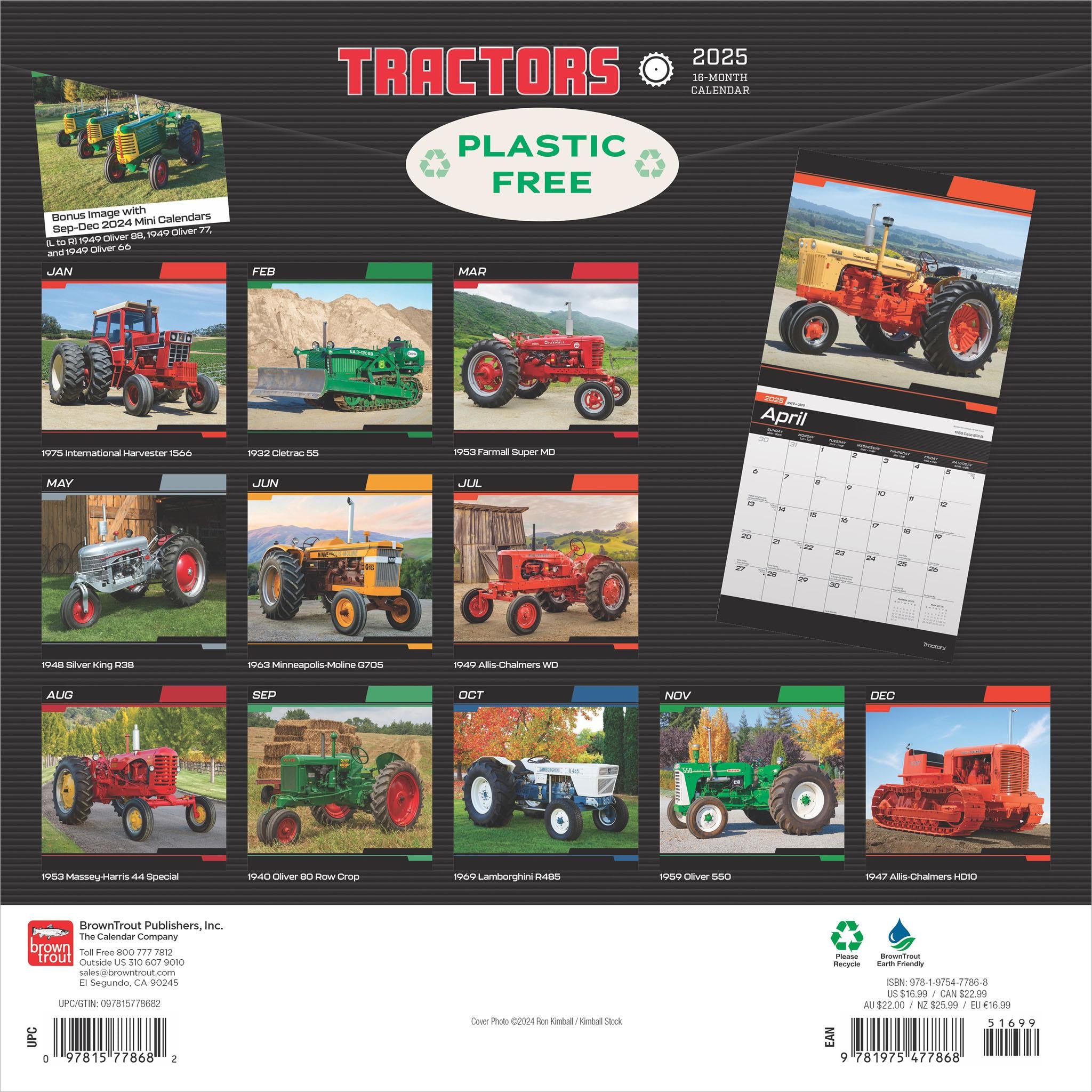 Tractors Wall 2025 Calendar - Online Exclusive