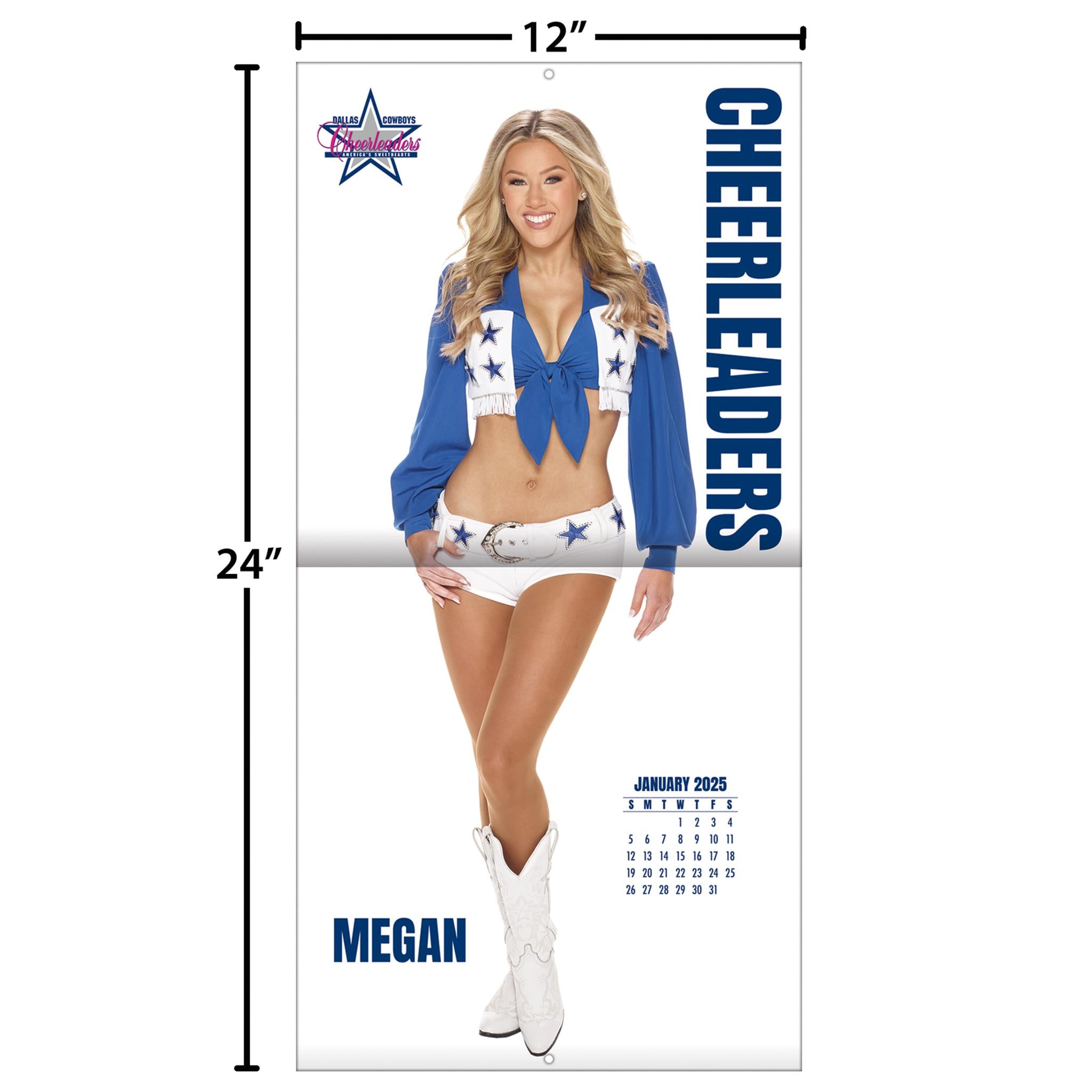 NFL Dallas Cowboys Cheerleaders Wall 2025 Calendar - Online Exclusive