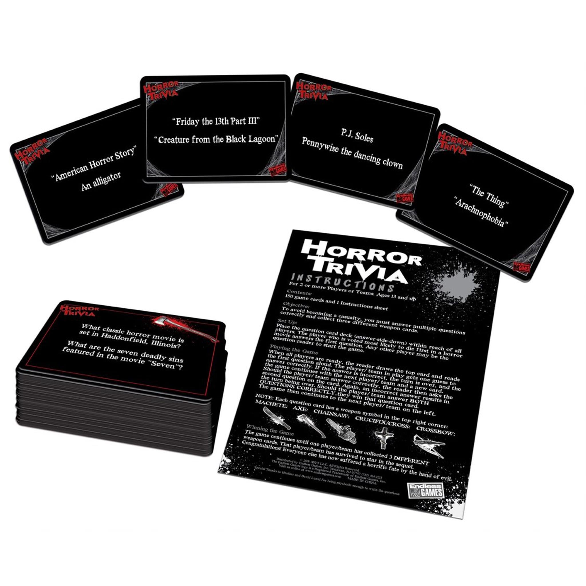 Horror Trivia Card Game Travel