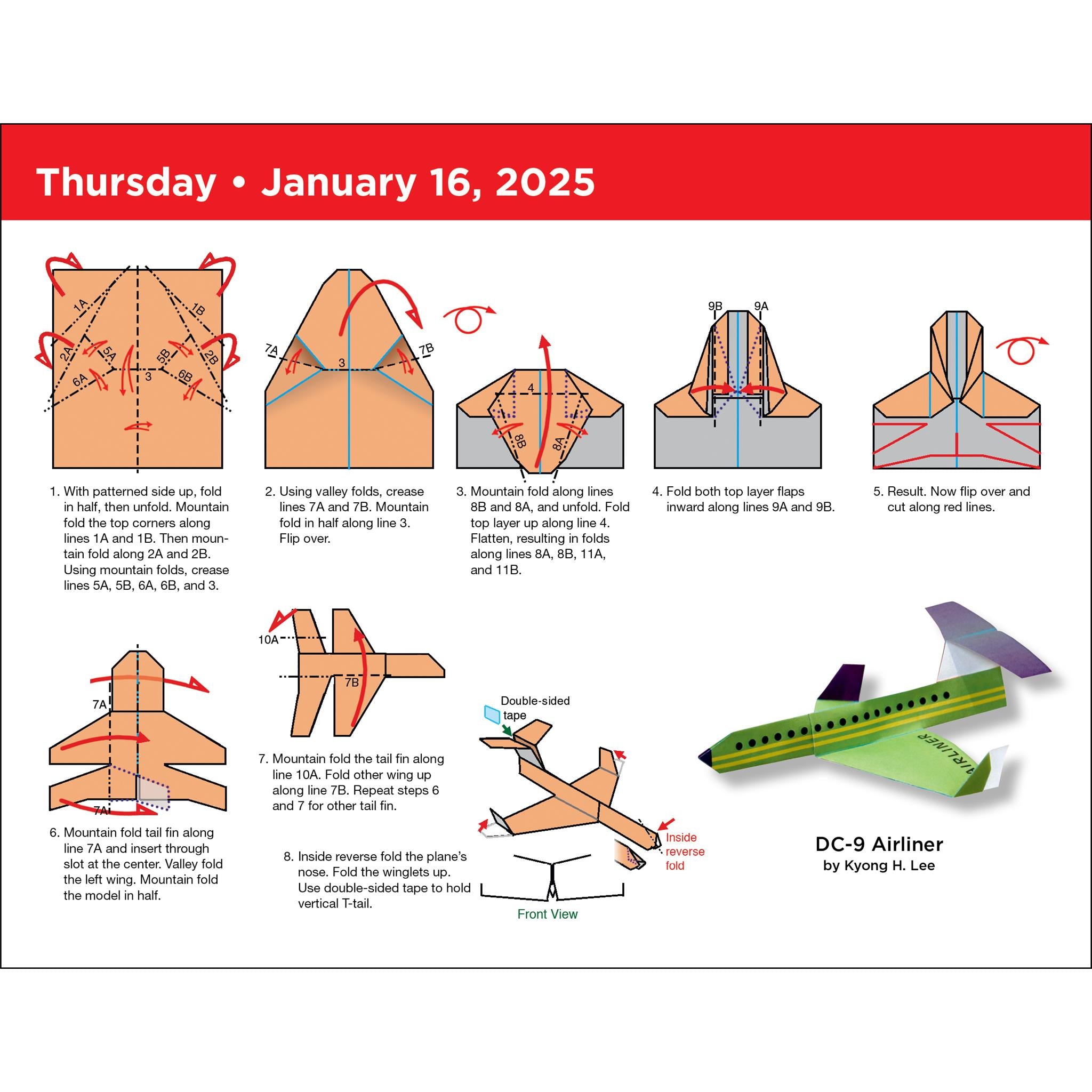 Paper Airplane Fold A Day Box 2025 Calendar