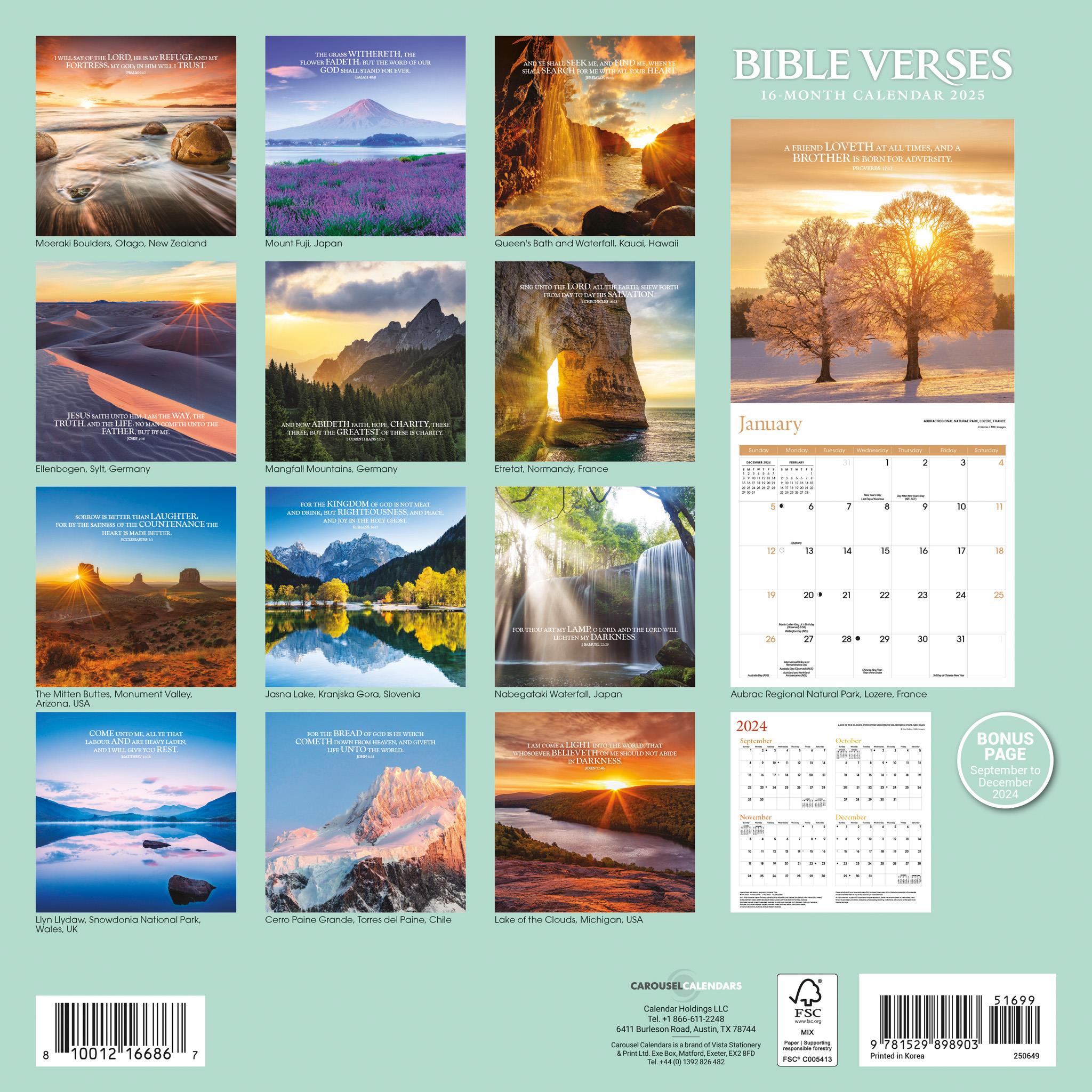 Bible Verses Wall 2025 Calendar