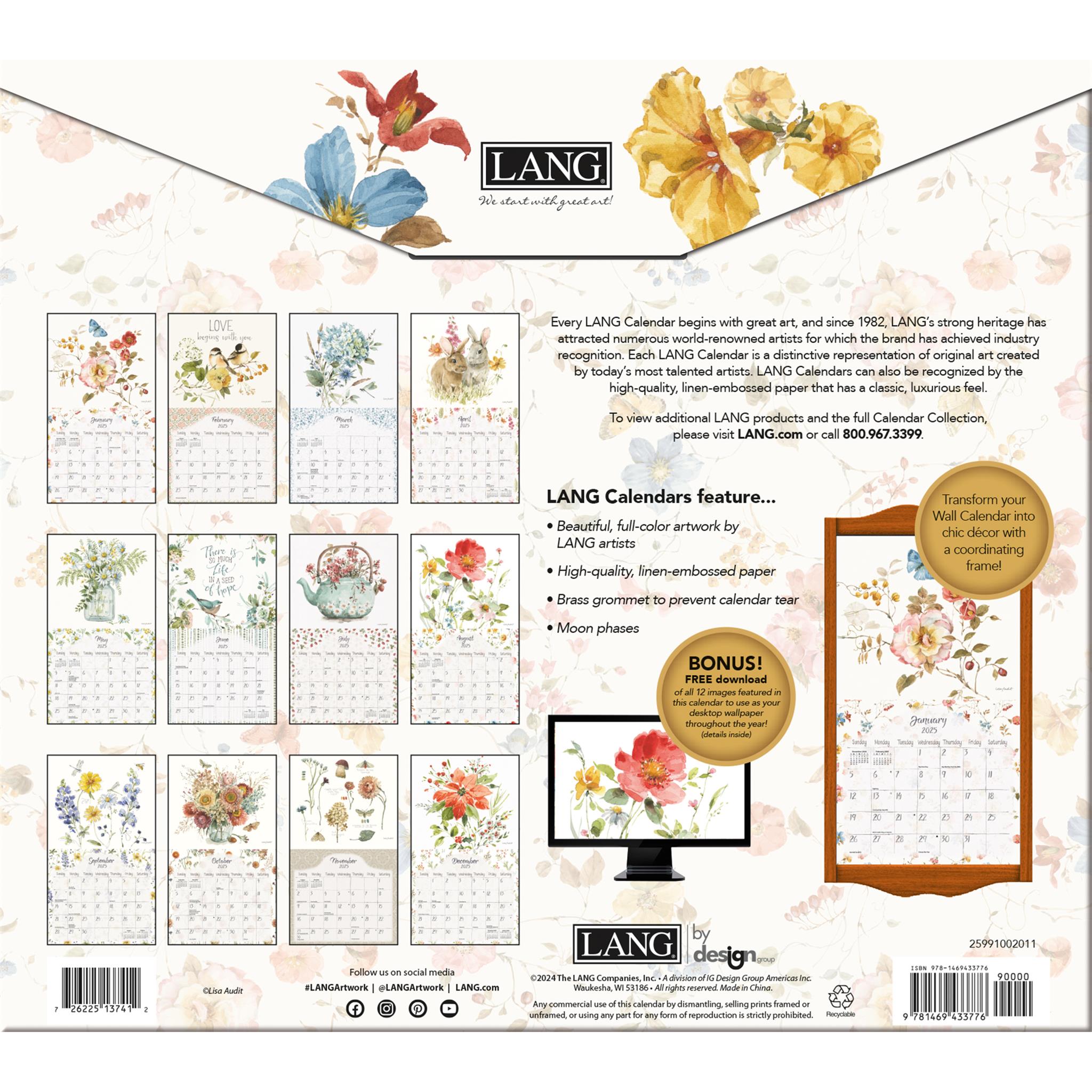 Watercolor Seasons Wall 2025 Calendar