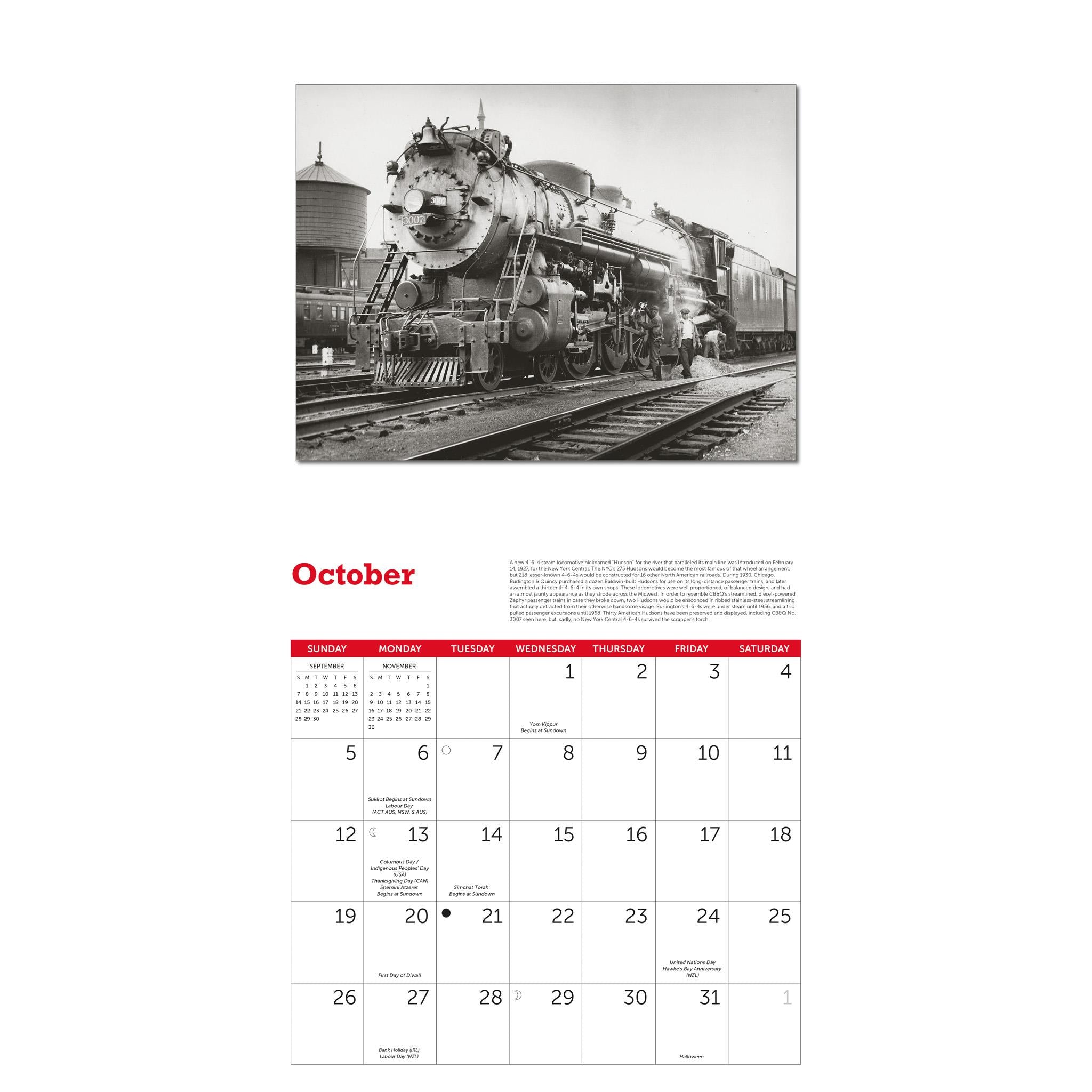 Trains Classic Wall 2025 Calendar