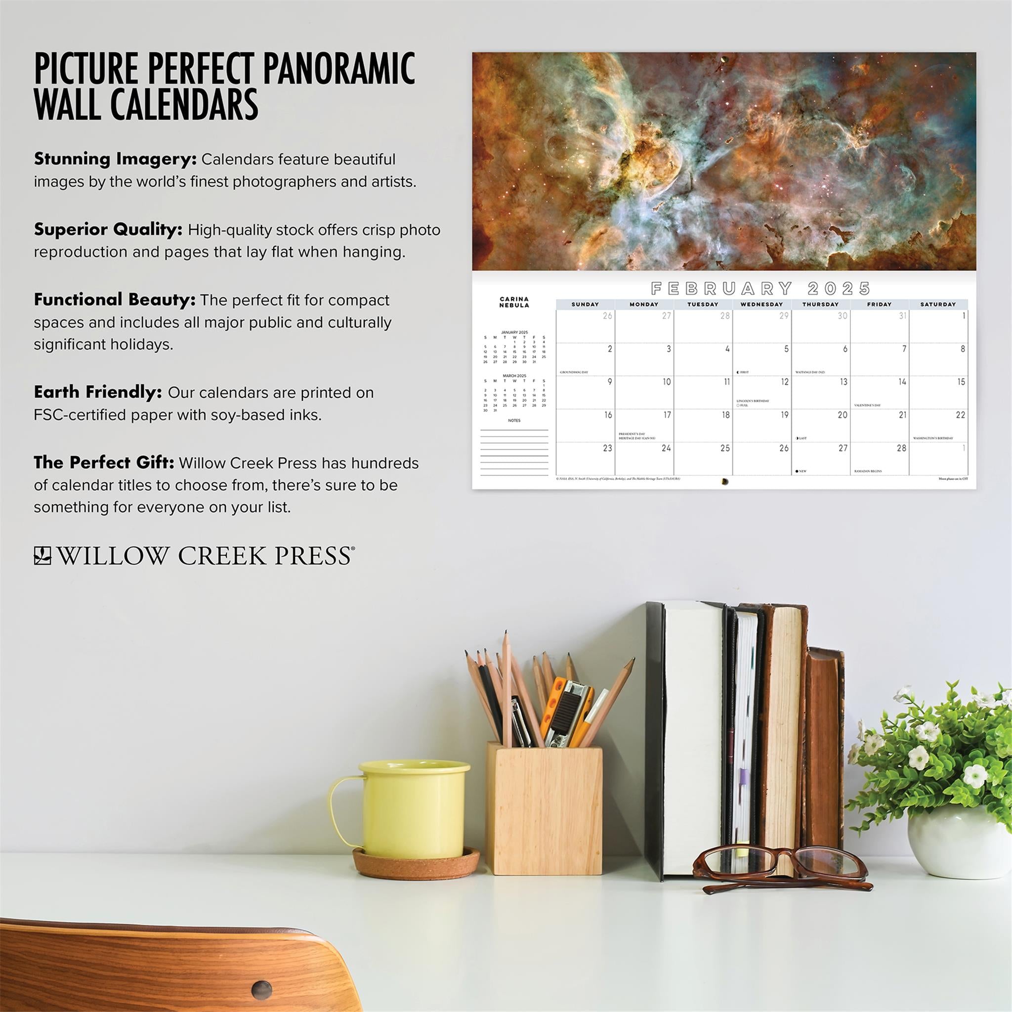 Astronomy Panoramic Slim 2025 Calendar product image | Calendar Club Canada