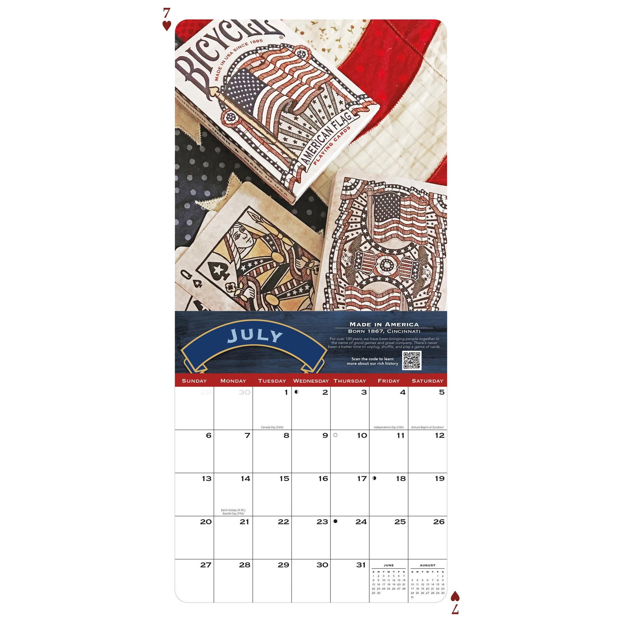 Bicycle Cards Art Wall 2025 Calendar